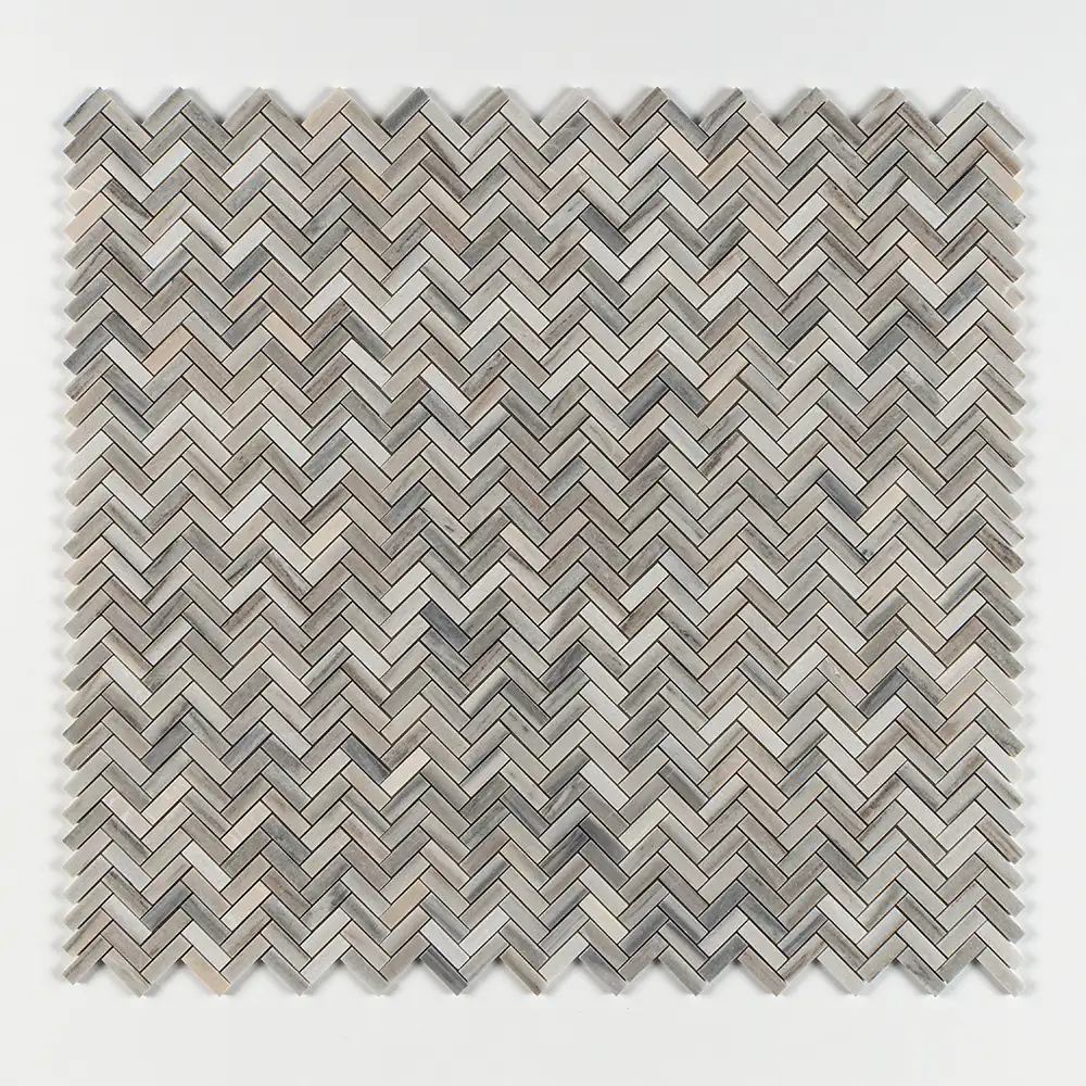 Skyline Honed Marble 5/8X3 Herringbone Mosaic 12X12 Skyline Honed