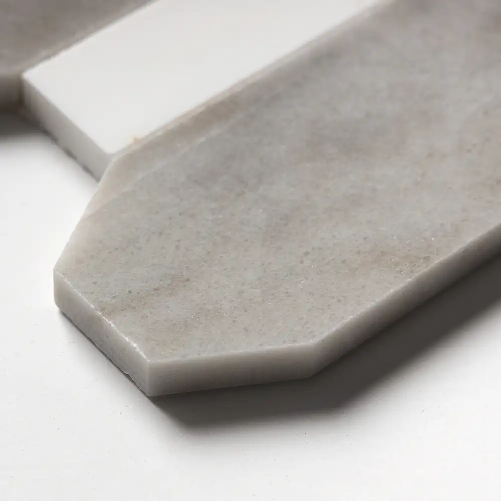 Skyline Polished Marble Pillar Mosaic 13X13 Skyline Snow White Allure Honed&Polished - Image 4