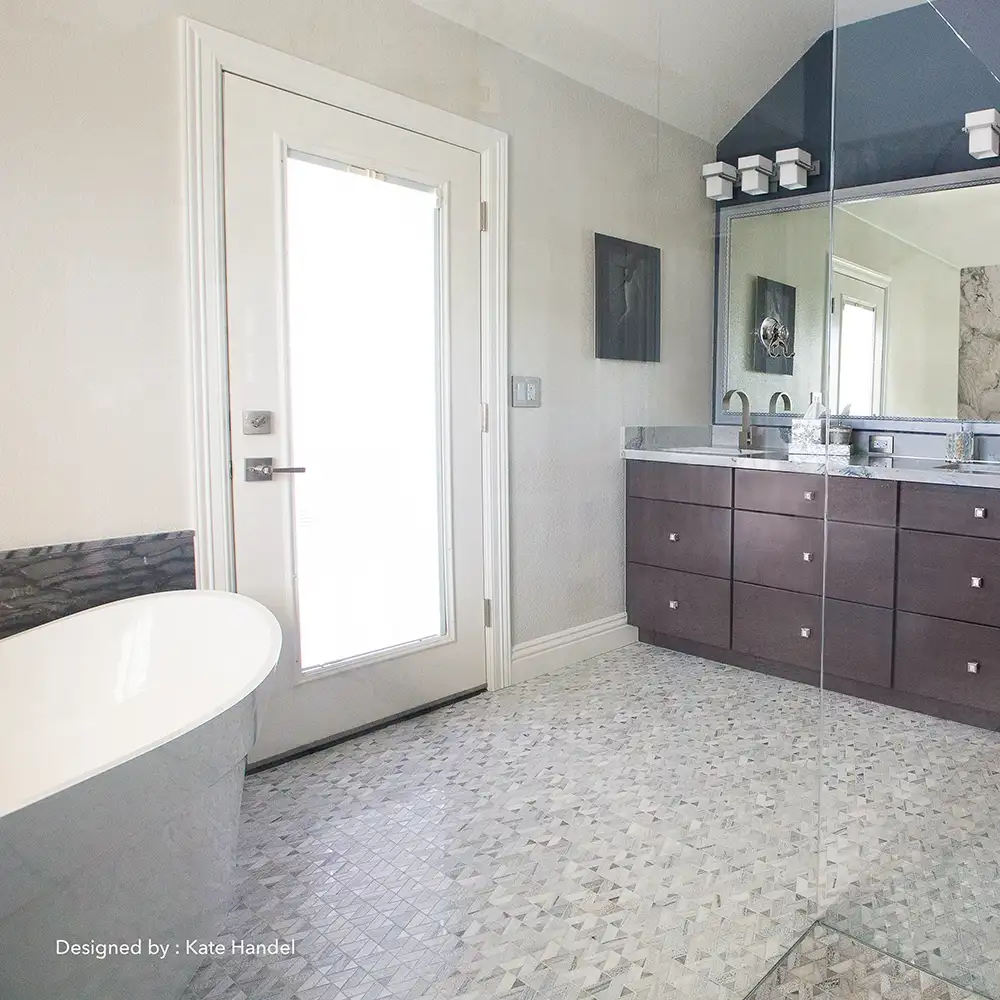Skyline Polished Marble Monte Mosaic 12-3/8X12-3/8 Skyline Multi Finish - Image 2