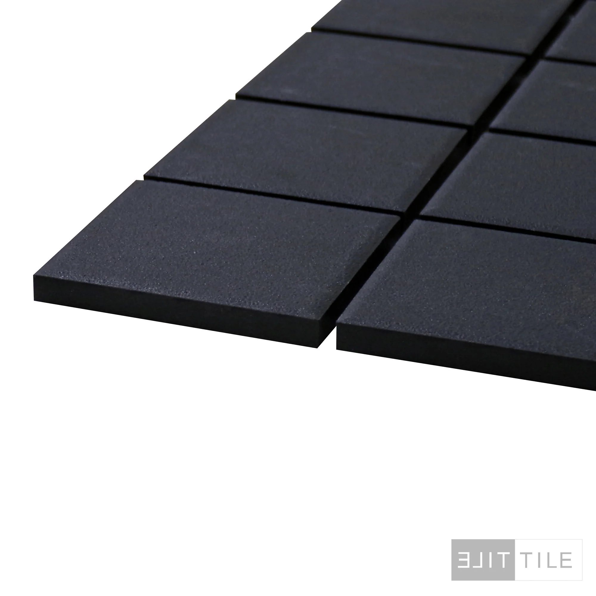 Solids Porcelain Mosaic 2X2 Square 12X12 Black Matte - Image 4