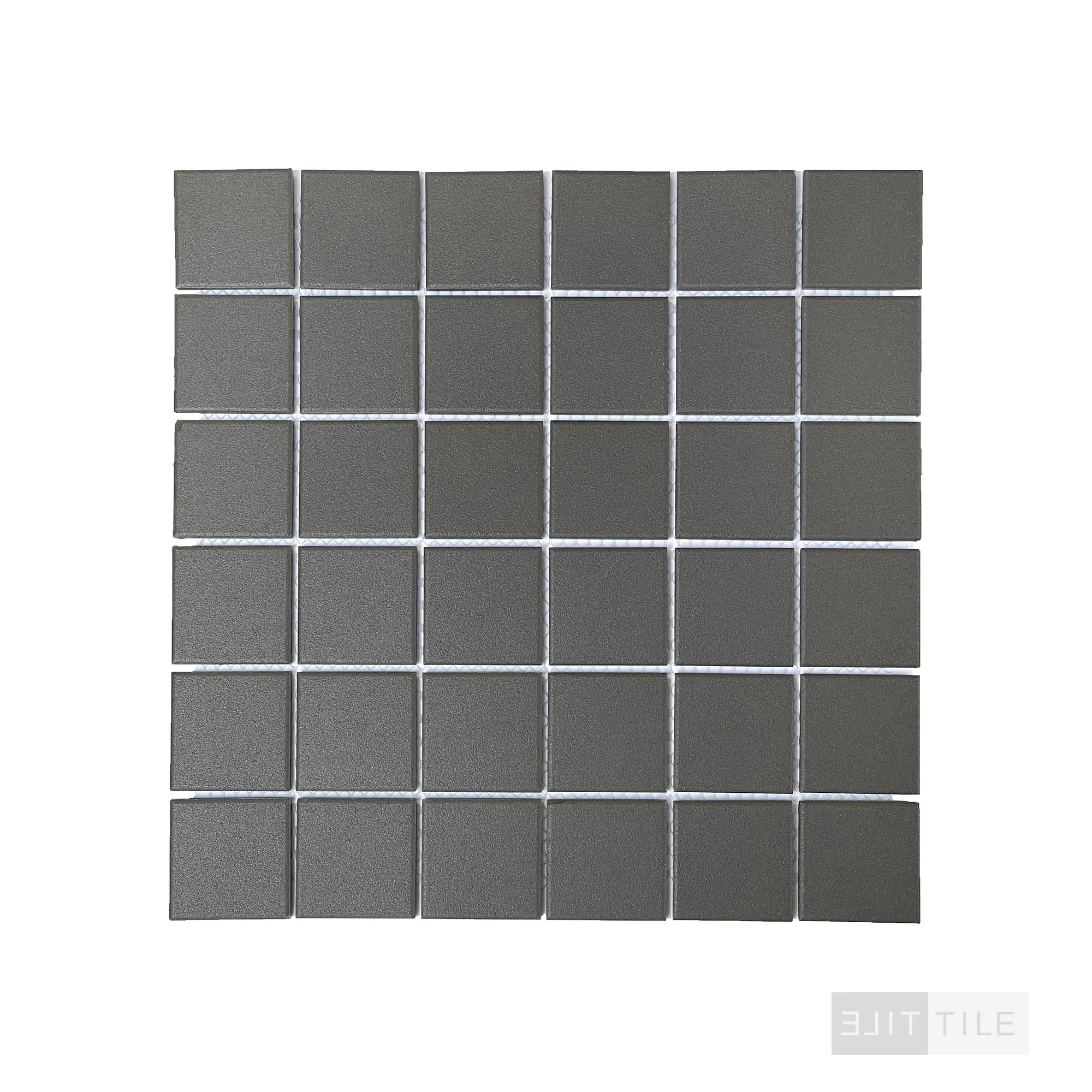 Solids Porcelain Mosaic 2X2 Square 12X12 Dark Gray Matte