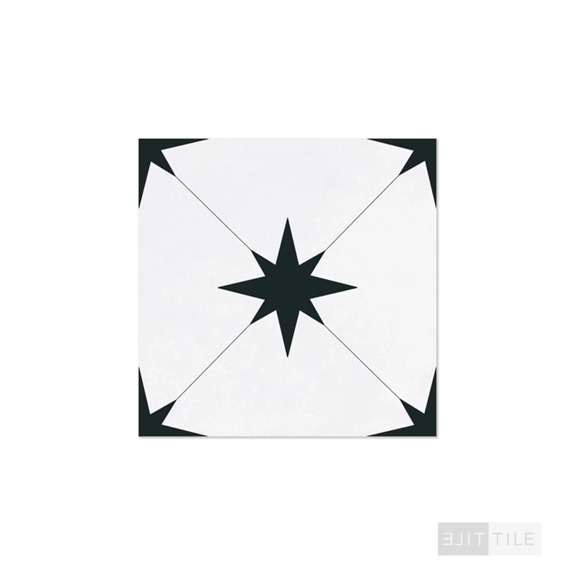 Starburst Porcelain 8.7X8.7 Llevant Black Matte - Image 3