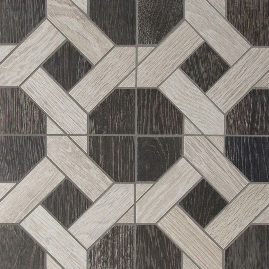 Sterling Row Mosaic 12-1/2X12-3/8 Charcoal Natural