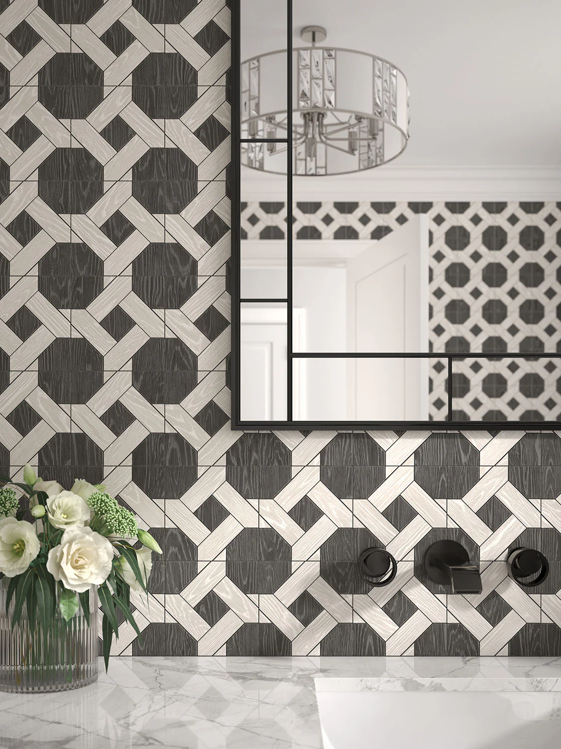 Sterling Row Mosaic 12-1/2X12-3/8 Charcoal Natural - Image 2