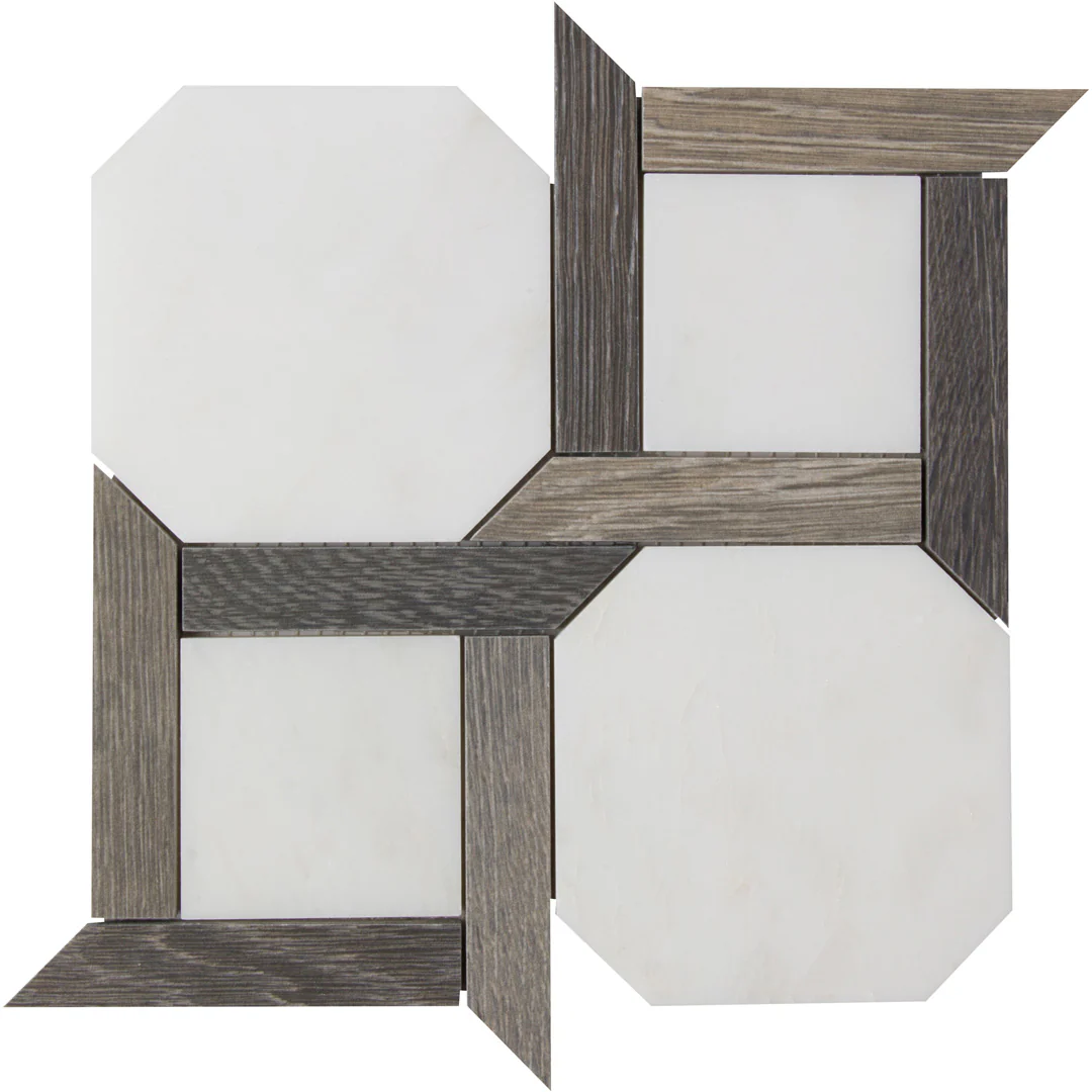 Sterling Row Rattan Mosaic 8-1/16X8-1/8 Charcoal Natural - Image 2