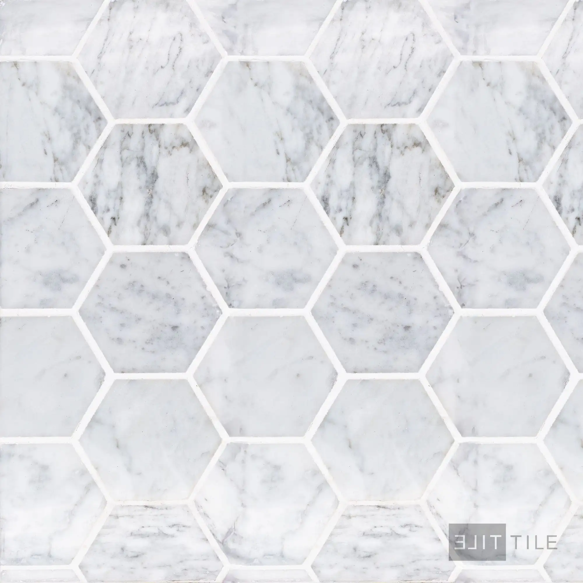 Sto-Re 2-1/2X2-1/2 Hexagon Marble Mosaic 10X11 Carrara Polished