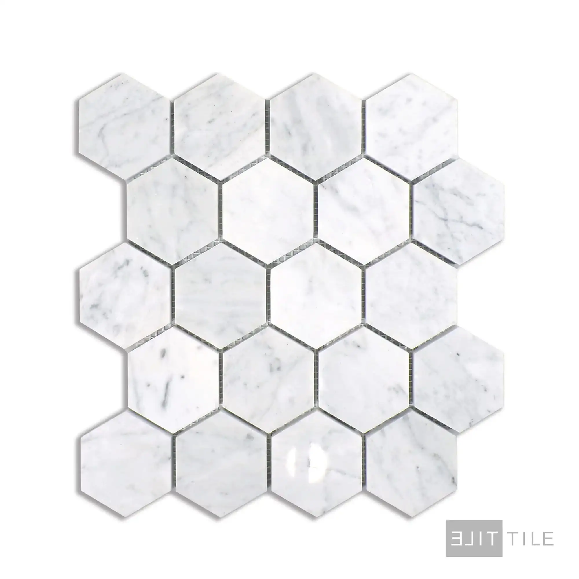 Sto-Re 2-1/2X2-1/2 Hexagon Marble Mosaic 10X11 Carrara Polished - Image 2