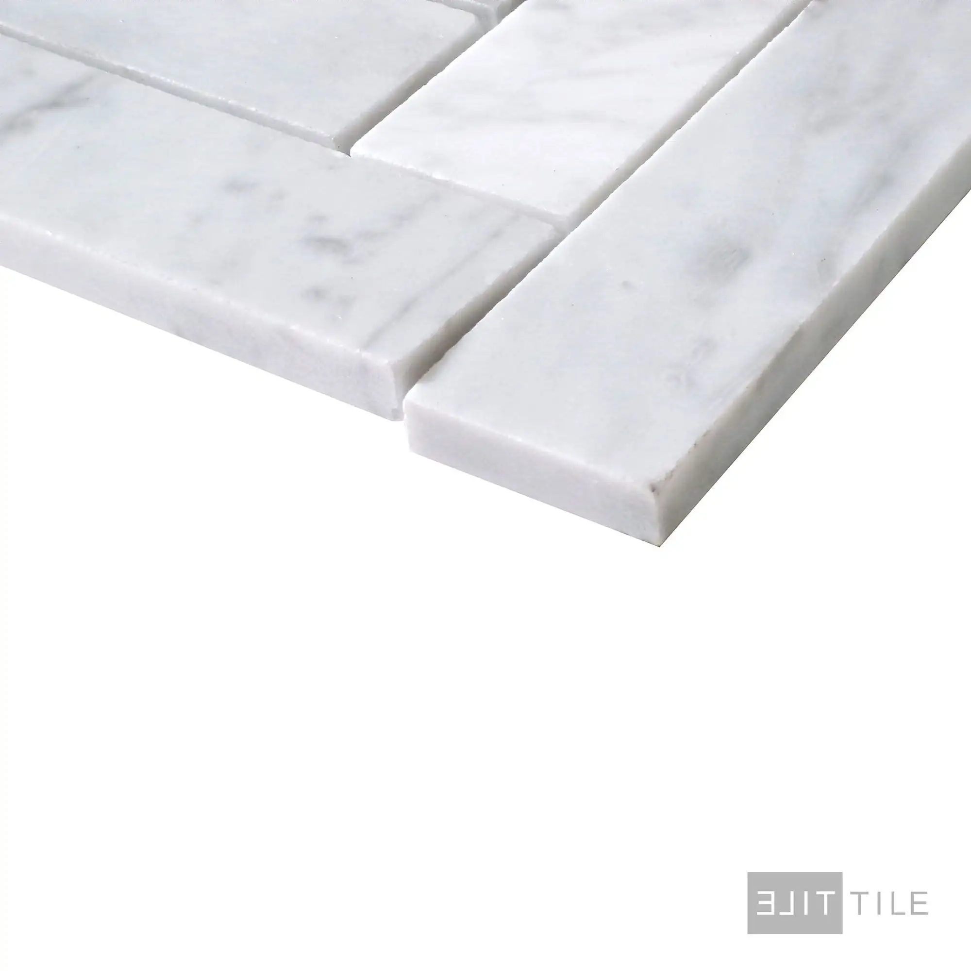 Sto-Re 1-1/2X9 Herringbone Marble Mosaic 10X12 Carrara Polished - Image 3