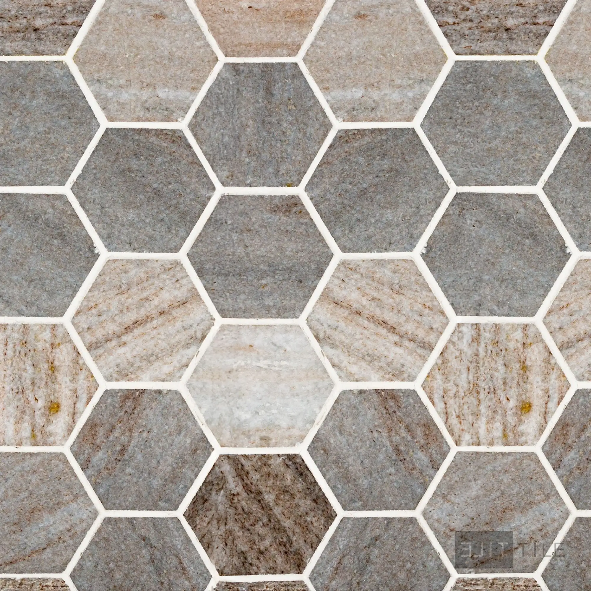 Sto-Re 2-1/2X2-1/2 Hexagon Marble Mosaic 10X11 Ocean White Polished