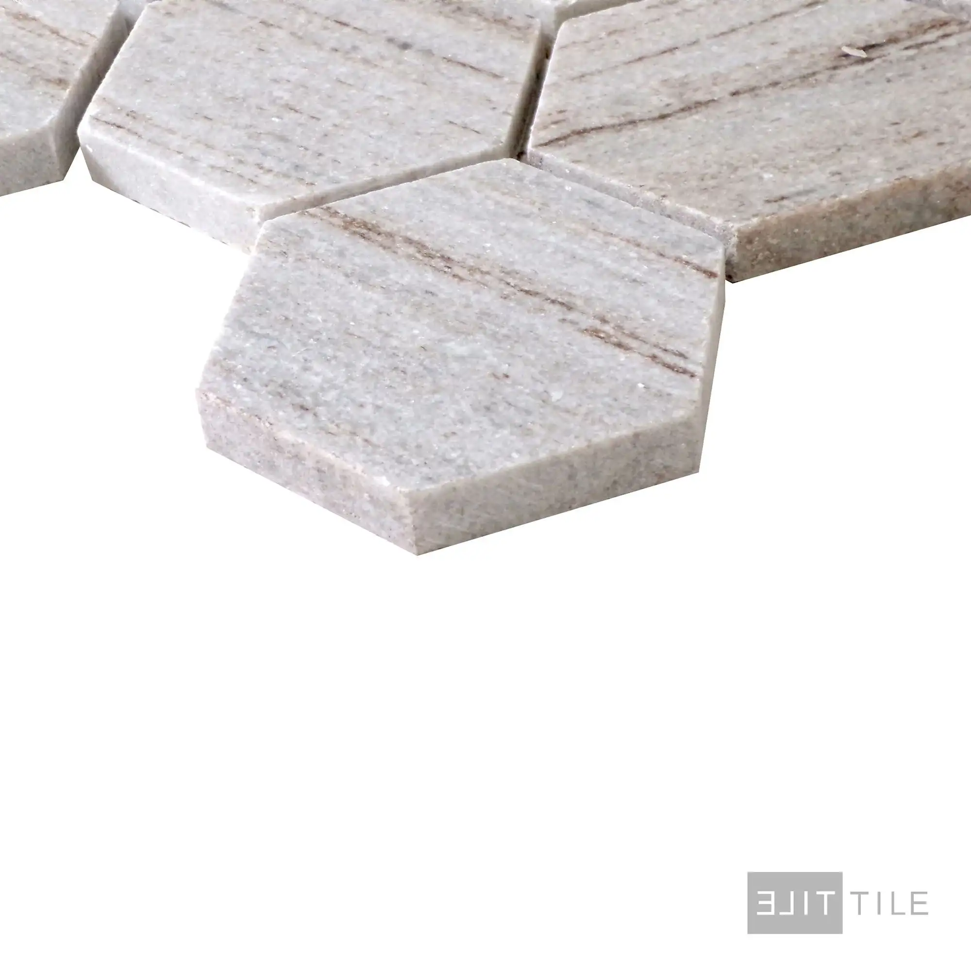 Sto-Re 2-1/2X2-1/2 Hexagon Marble Mosaic 10X11 Ocean White Polished - Image 3