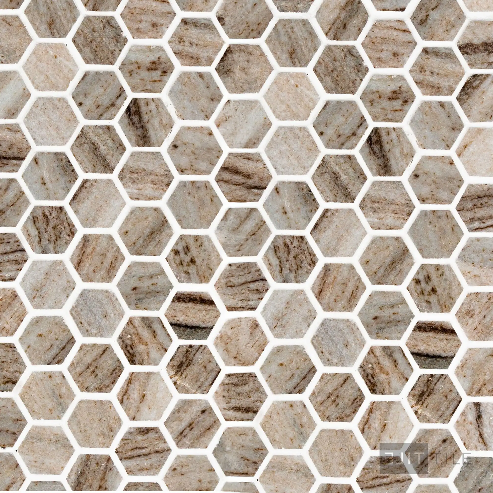 Sto-Re 1-1/8" Hexagon Marble Mosaic 12X12 Ocean White Polished