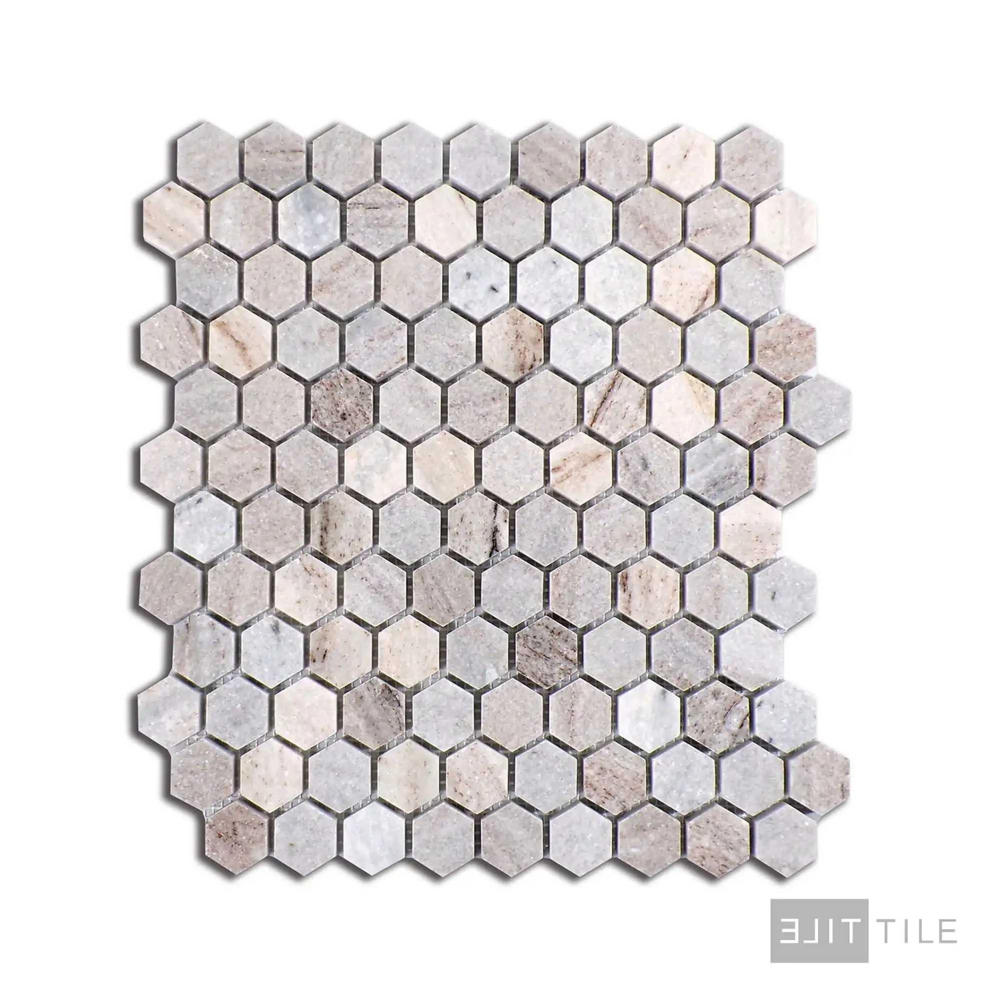 Sto-Re 1-1/8" Hexagon Marble Mosaic 12X12 Ocean White Polished - Image 2