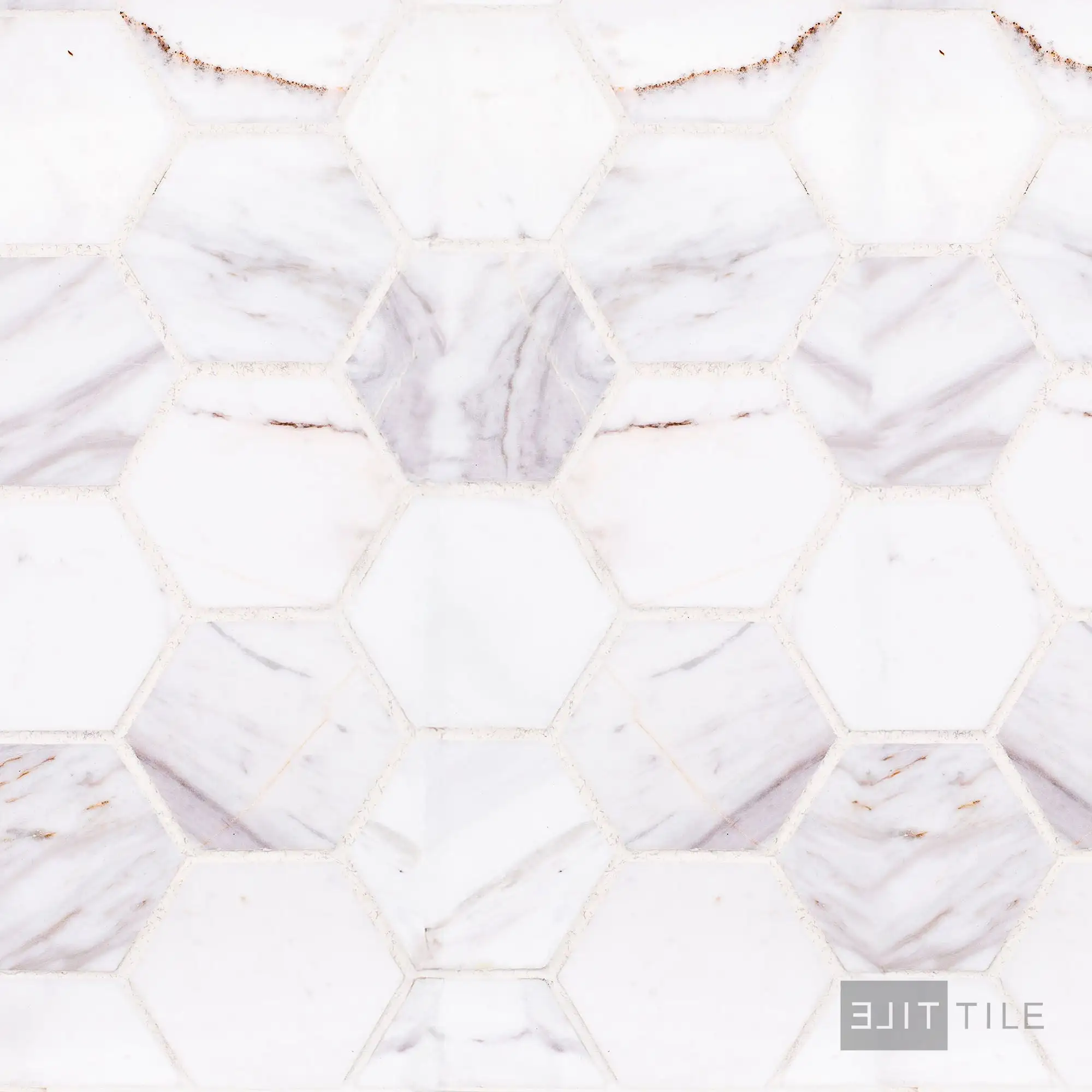 Sto-Re 2-1/2X2-1/2 Hexagon Marble Mosaic 10X11 Volakas Polished