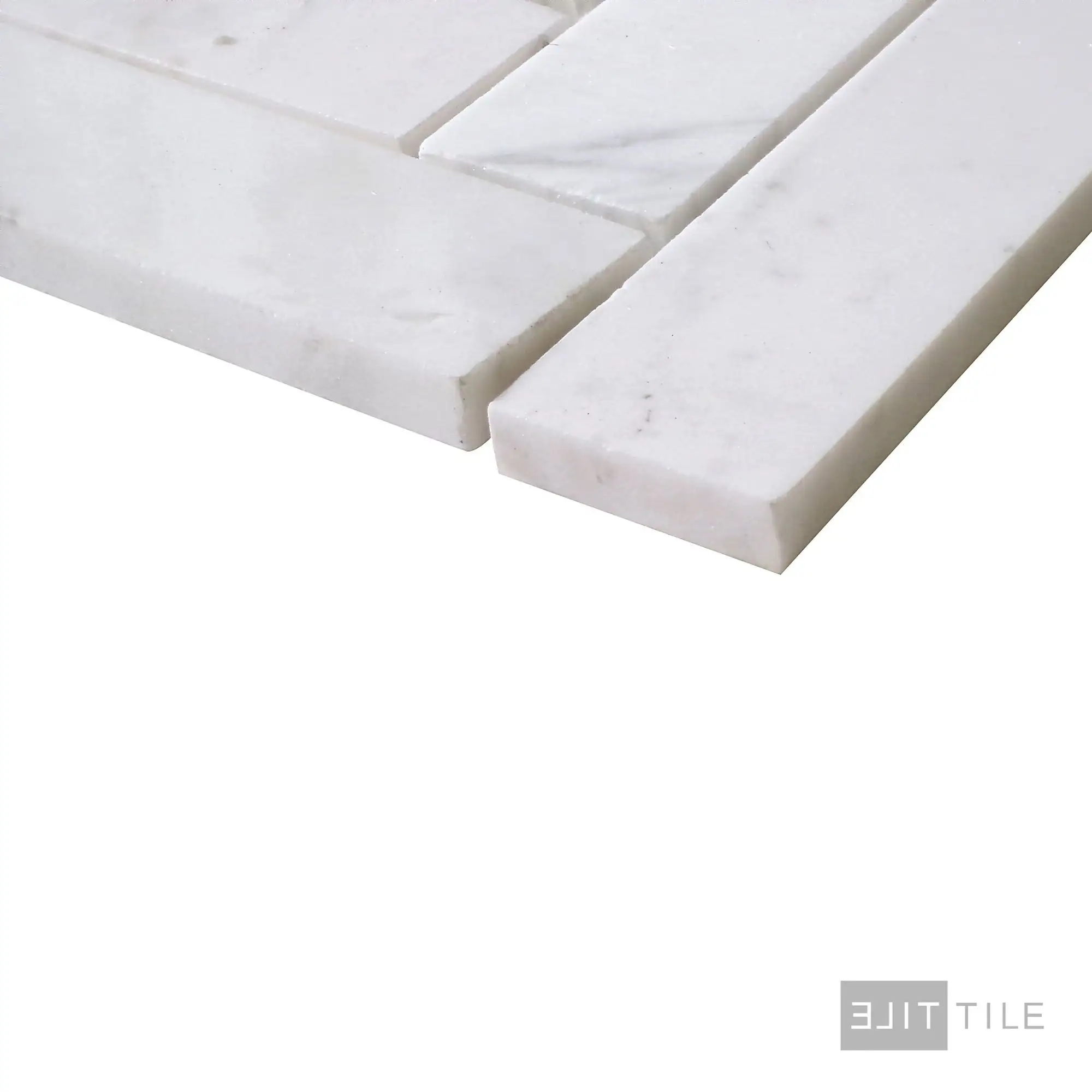 Sto-Re 1-1/2X9 Herringbone Marble Mosaic 10X12 Volakas Polished - Image 3