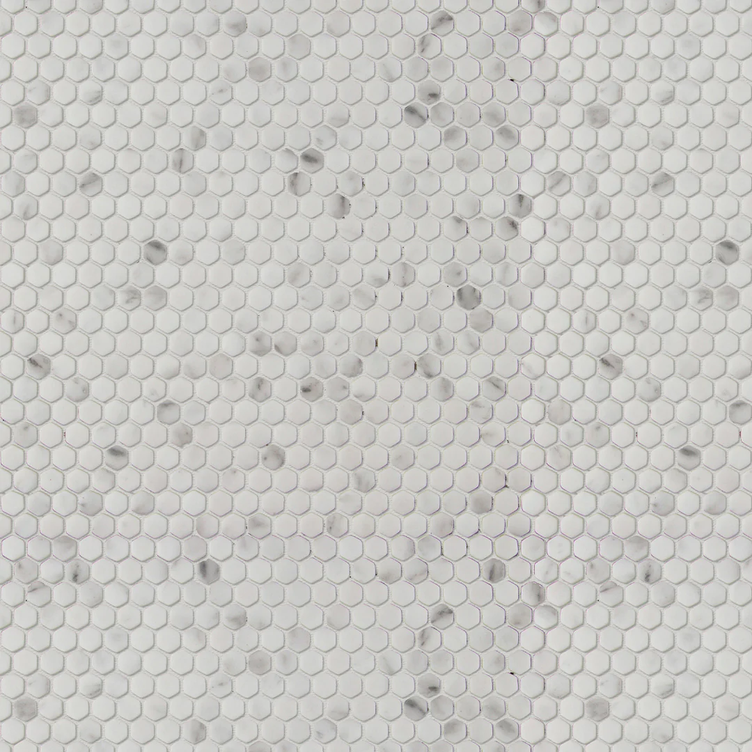 Studio Marble Impressions Hexagon Mosaic 12X12 Grey/White Honed