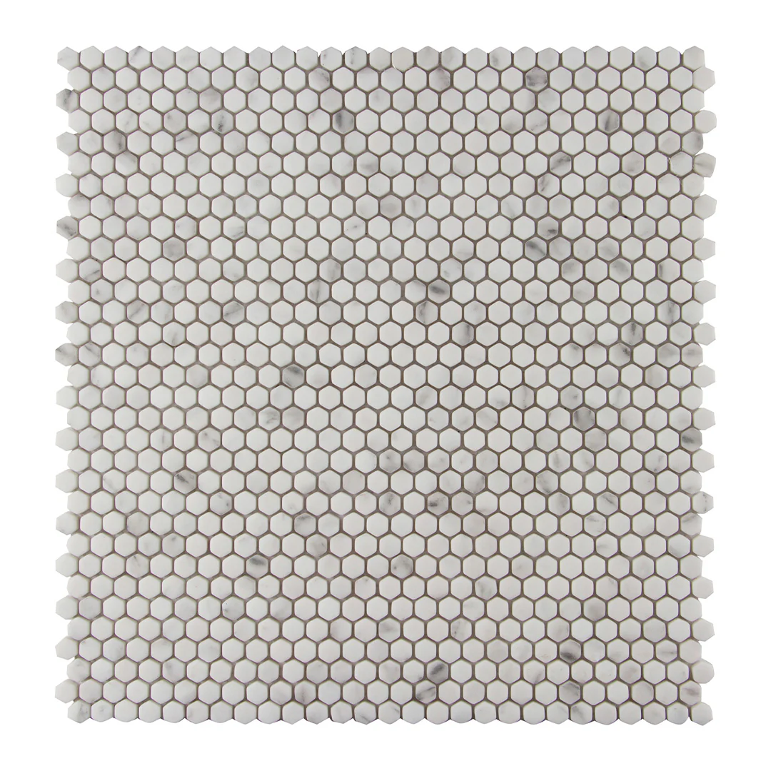 Studio Marble Impressions Hexagon Mosaic 12X12 Grey/White Honed - Image 3