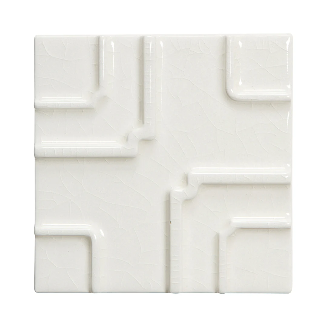 Studio Moderne Deco 4-1/4X4-1/4 Ecru Gloss - Image 2