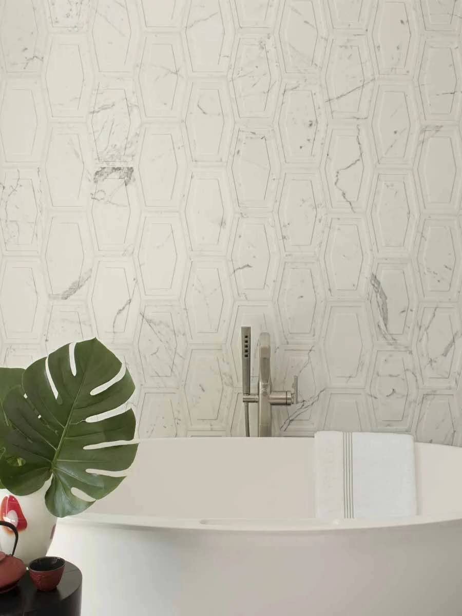 Studio Moderne Stone Claremont Mosaic 12-1/16X6-13/16 Calacatta Honed - Image 2