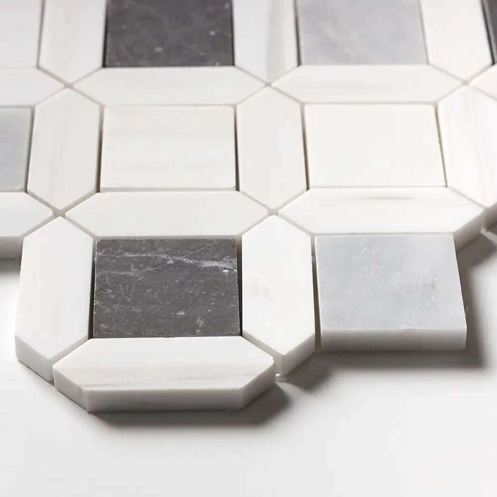 Tessa Louna Mosaic 13-7/8X14 Allure Iris Black Bianco Dolomiti Honed - Image 4