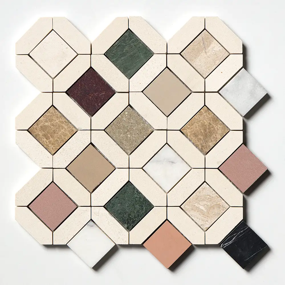 Tessa Louna Mosaic 13-7/8X14 Blend Honed - Image 3