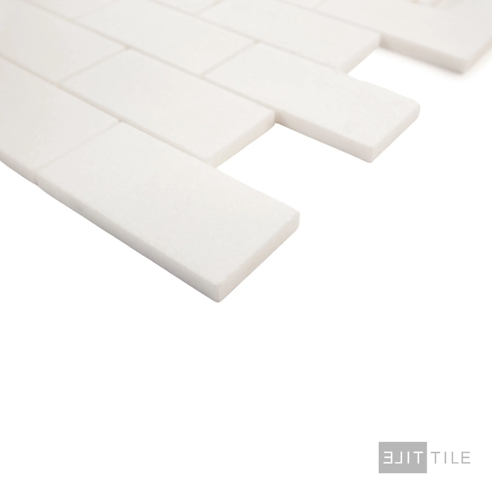 Thassos White Marble 2X4 Brick Honed Mosaic - Image 3