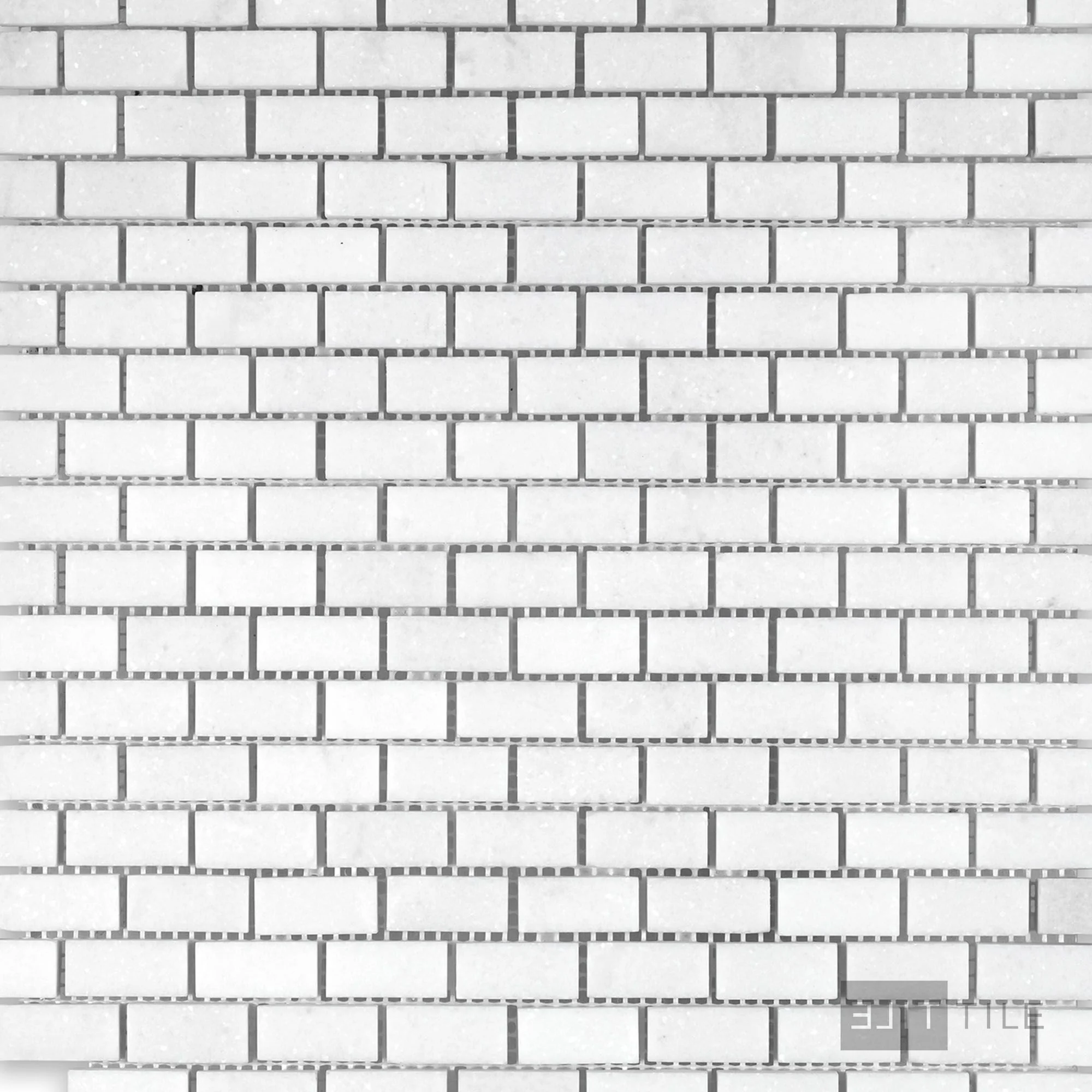 Thassos White Marble 5/8X1-1/4 Brick Honed Mosaic