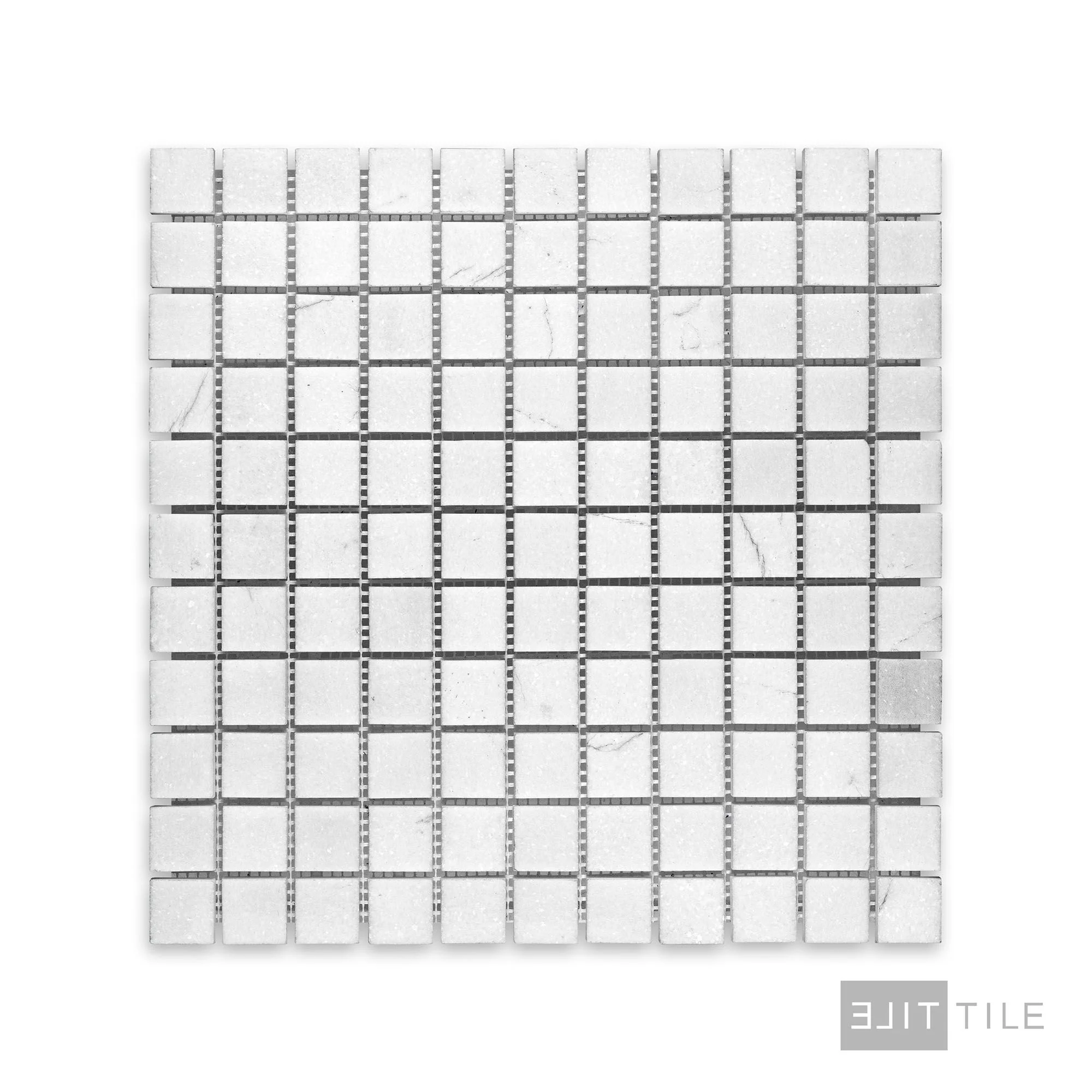 Thassos White Marble 1" Square Honed Mosaic - Image 2