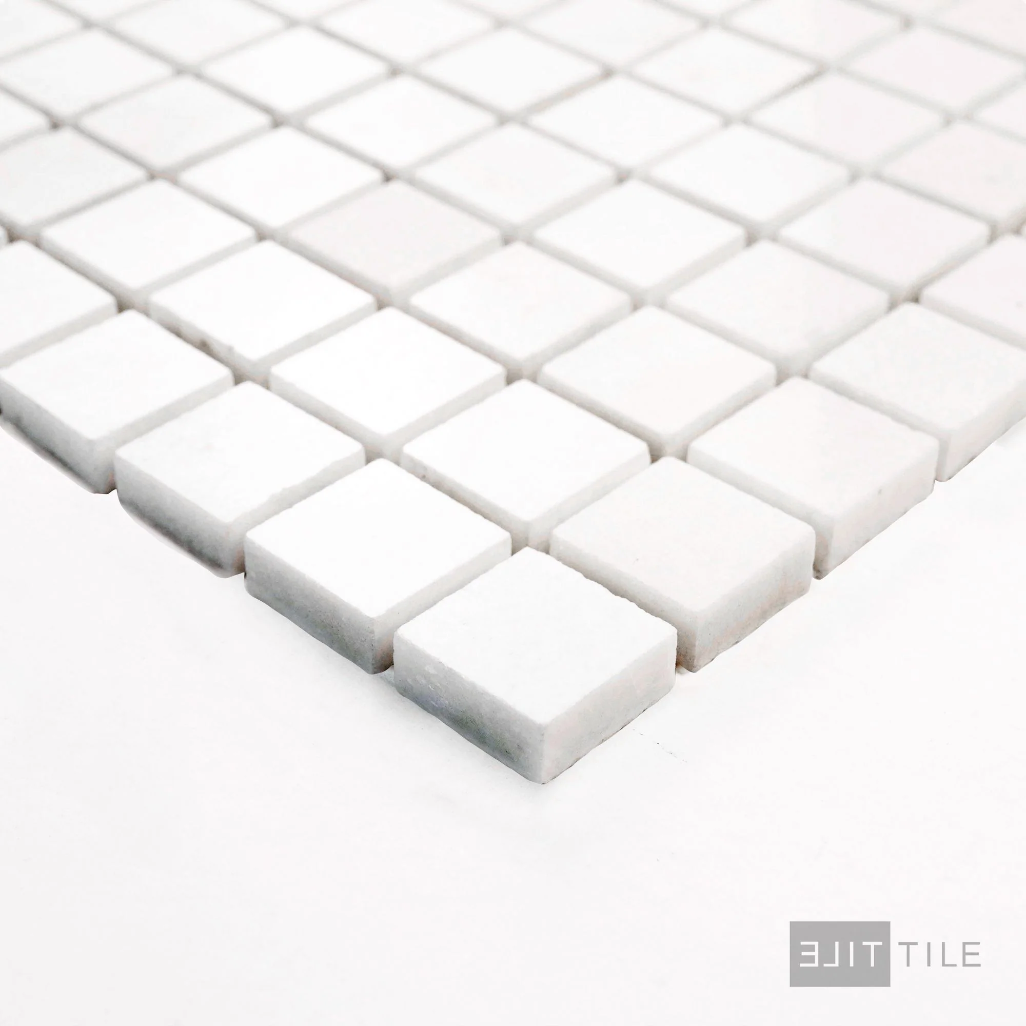 Thassos White Marble 1" Square Honed Mosaic - Image 3