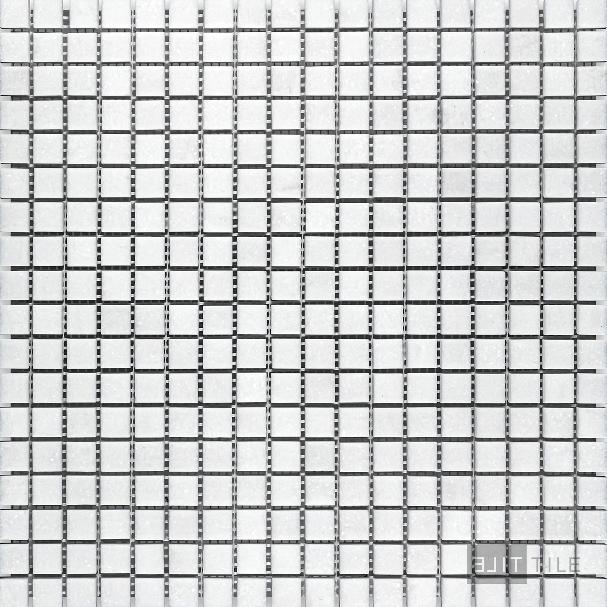 Thassos White Marble 5/8" Square Honed Mosaic