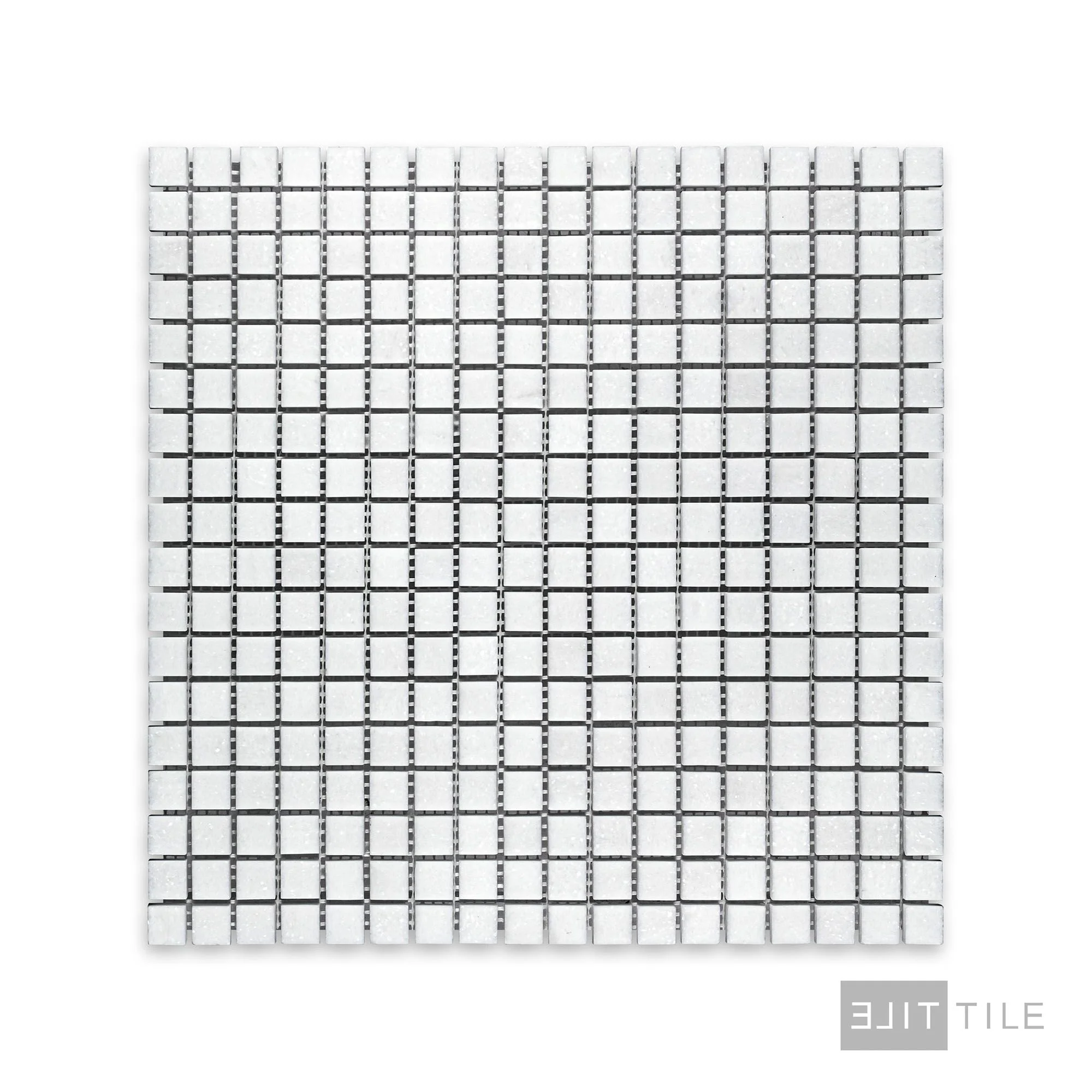 Thassos White Marble 5/8" Square Honed Mosaic - Image 2
