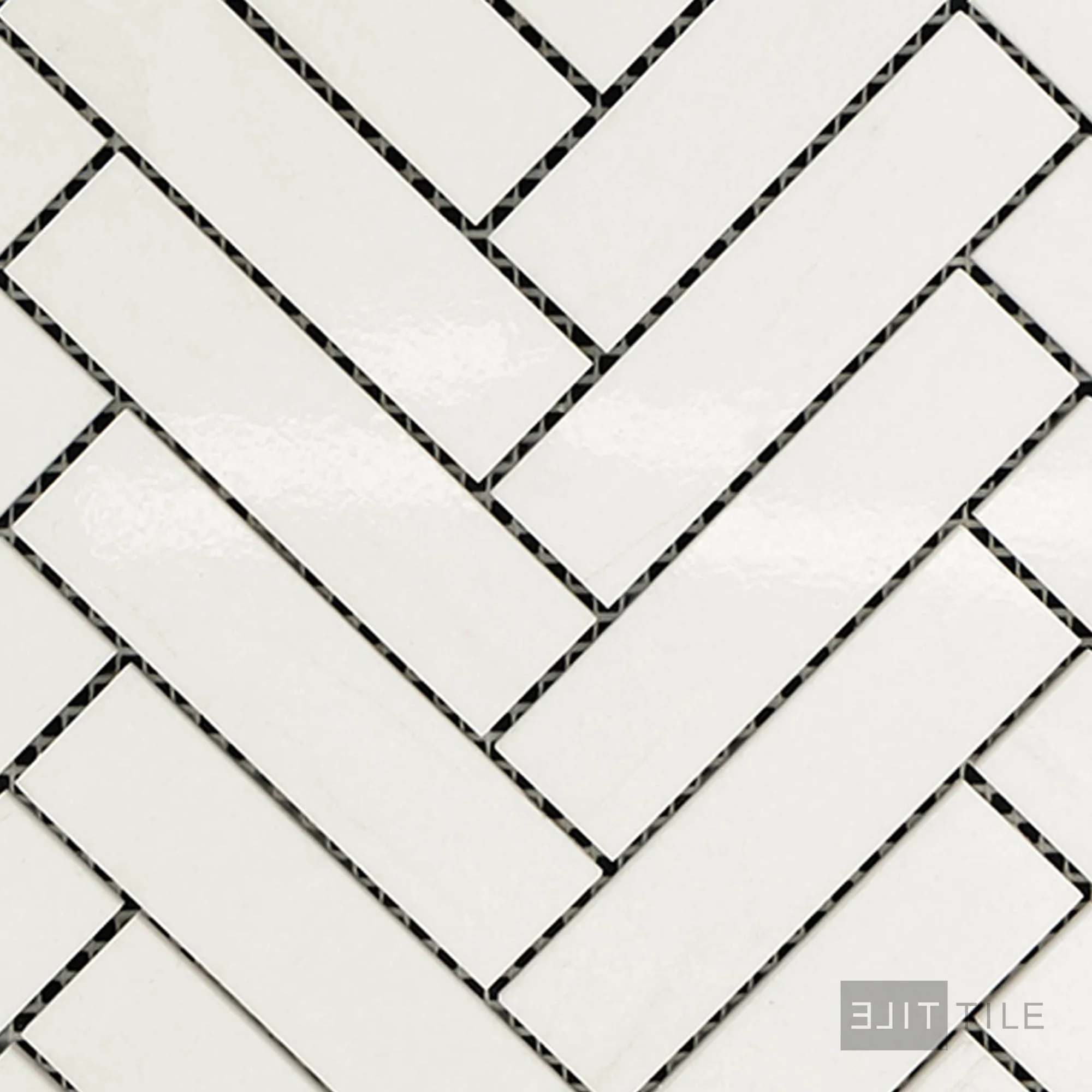 Thassos White Marble 1X4 Herringbone Polished Mosaic
