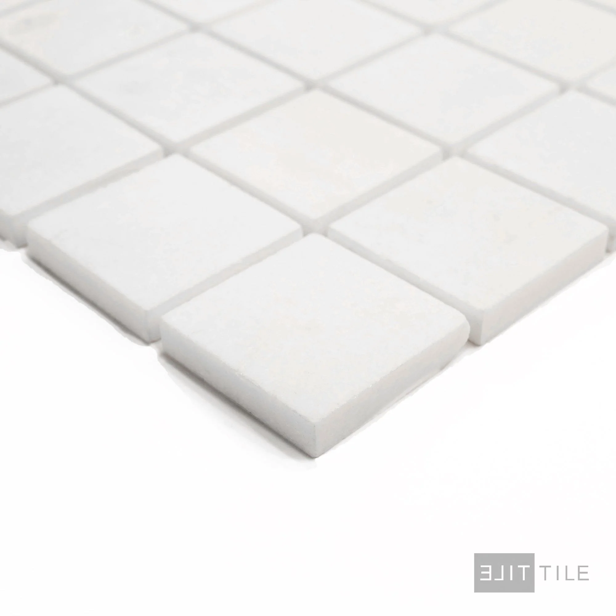 Thassos White Marble 2" Square Polished Mosaic - Image 3