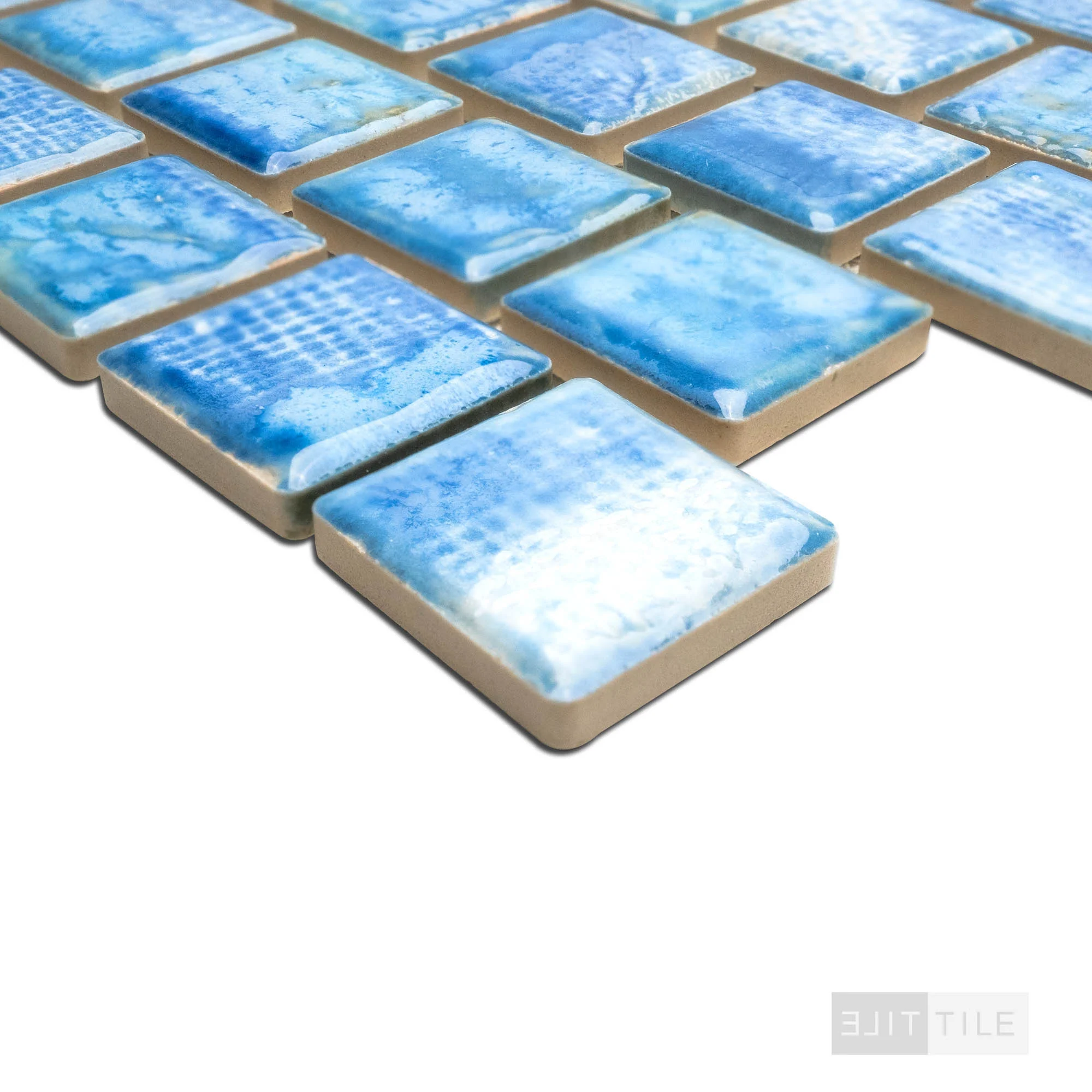 Tokyo 1-1/8X1-1/8 Square Icy Blue Semi Gloss Mosaic - Image 4