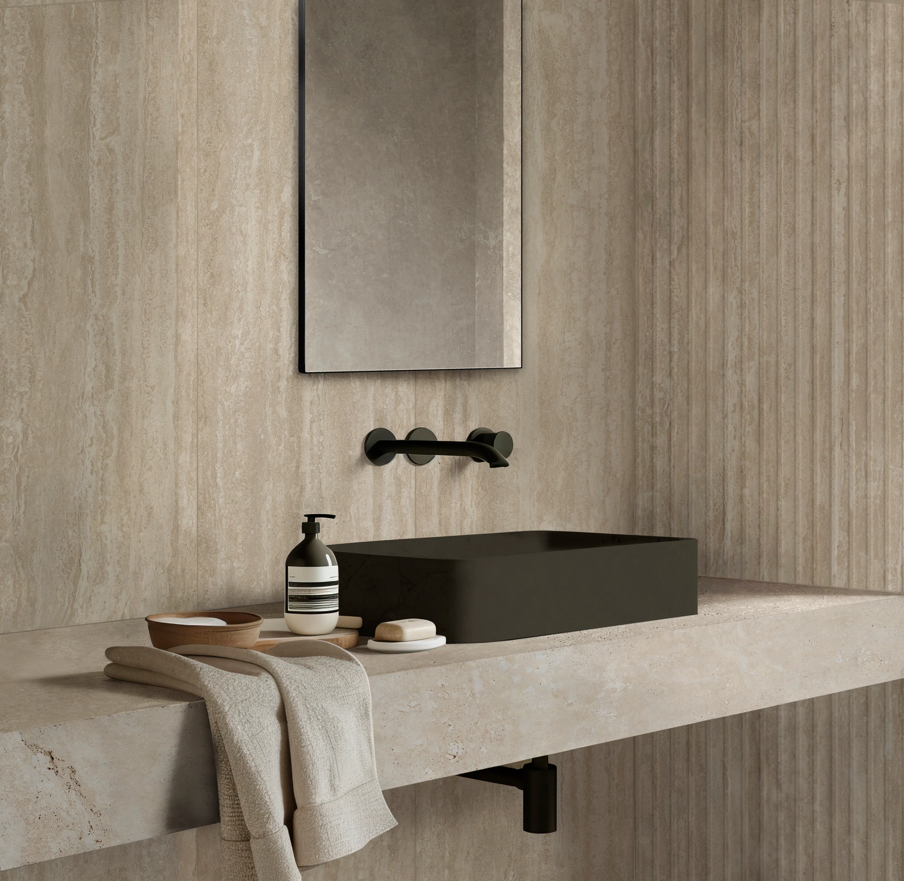 Travertine Veincut Dorica 3D 16X48 Beige Matte - Image 2