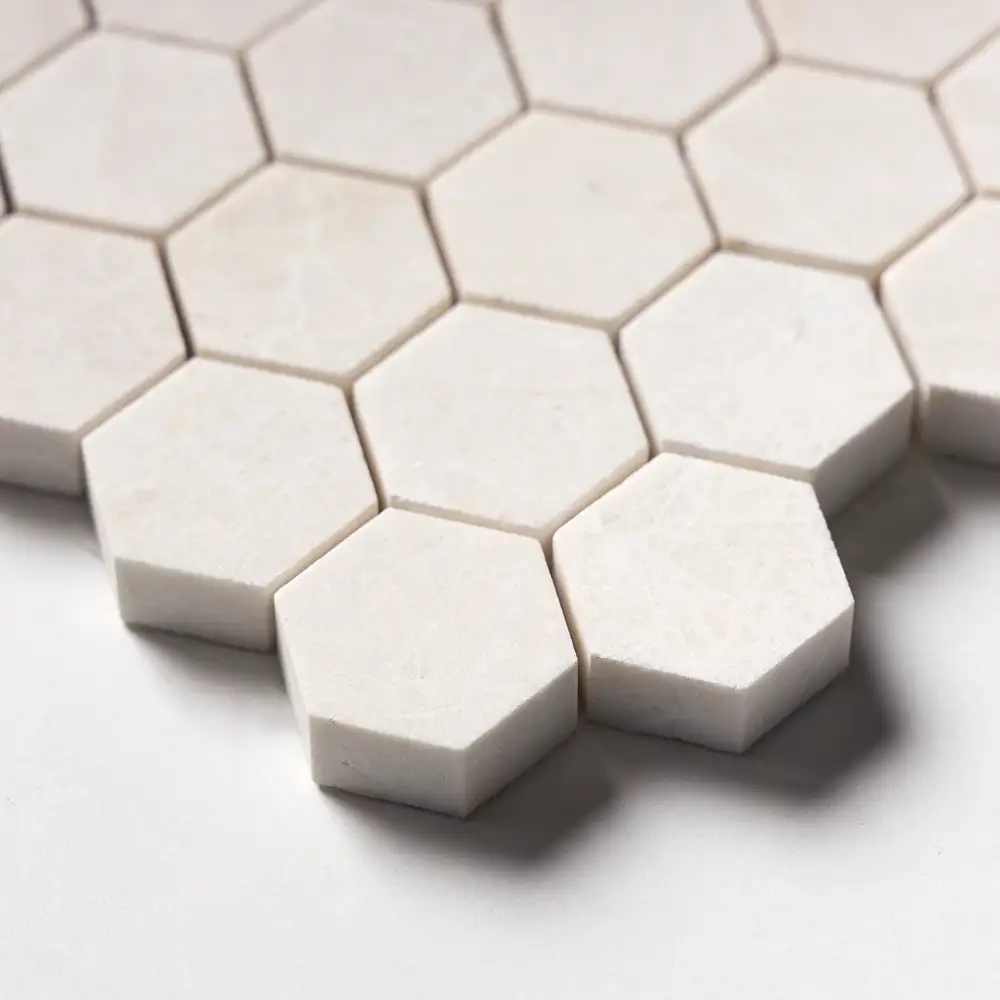 Vanilla Honed Marble 1X1 Hexagon Mosaic 11-5/8X12 Vanilla Honed - Image 3