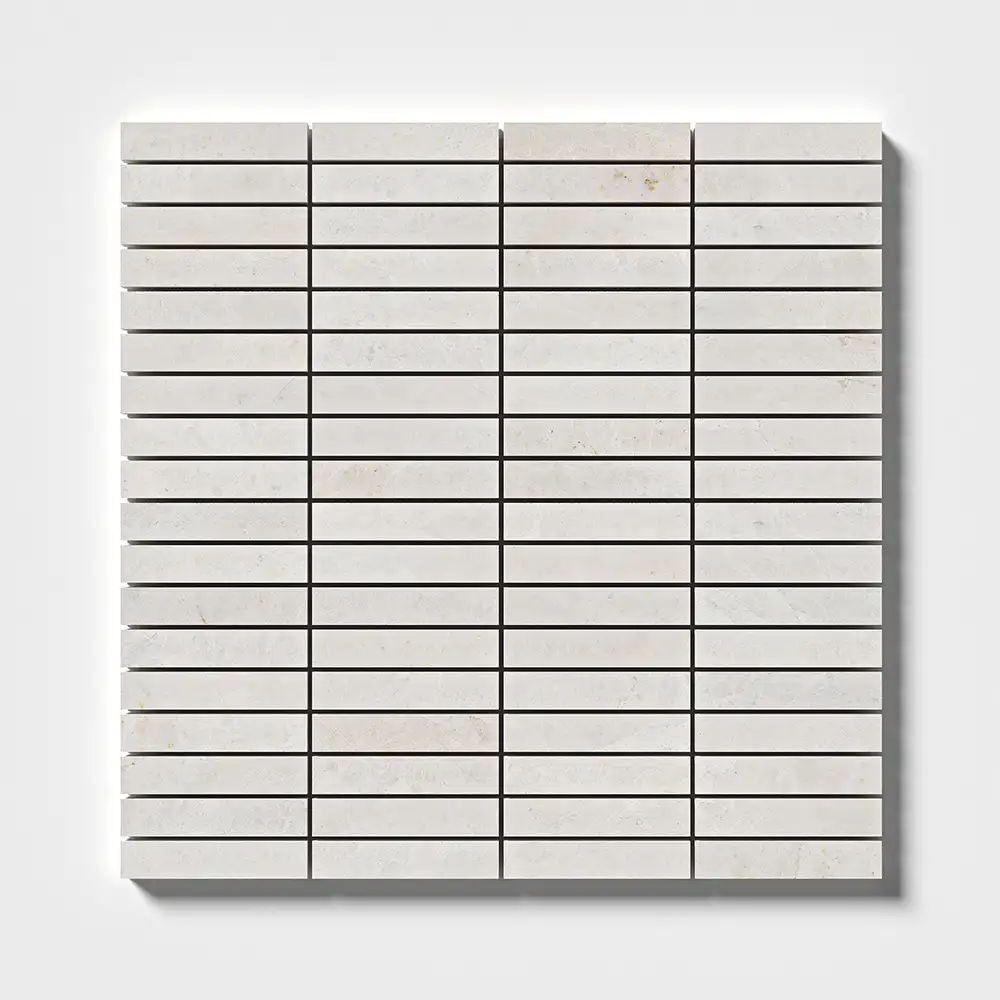 Vanilla Honed Marble Stacked Mosaic 12X12 Vanilla Honed