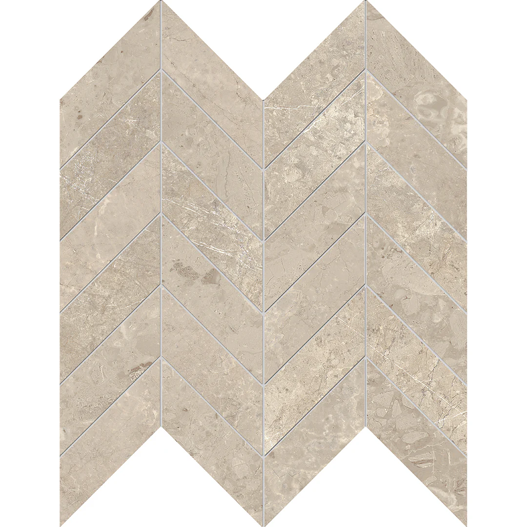 Velluto Chevron Mosaic 12X12 Almond Matte