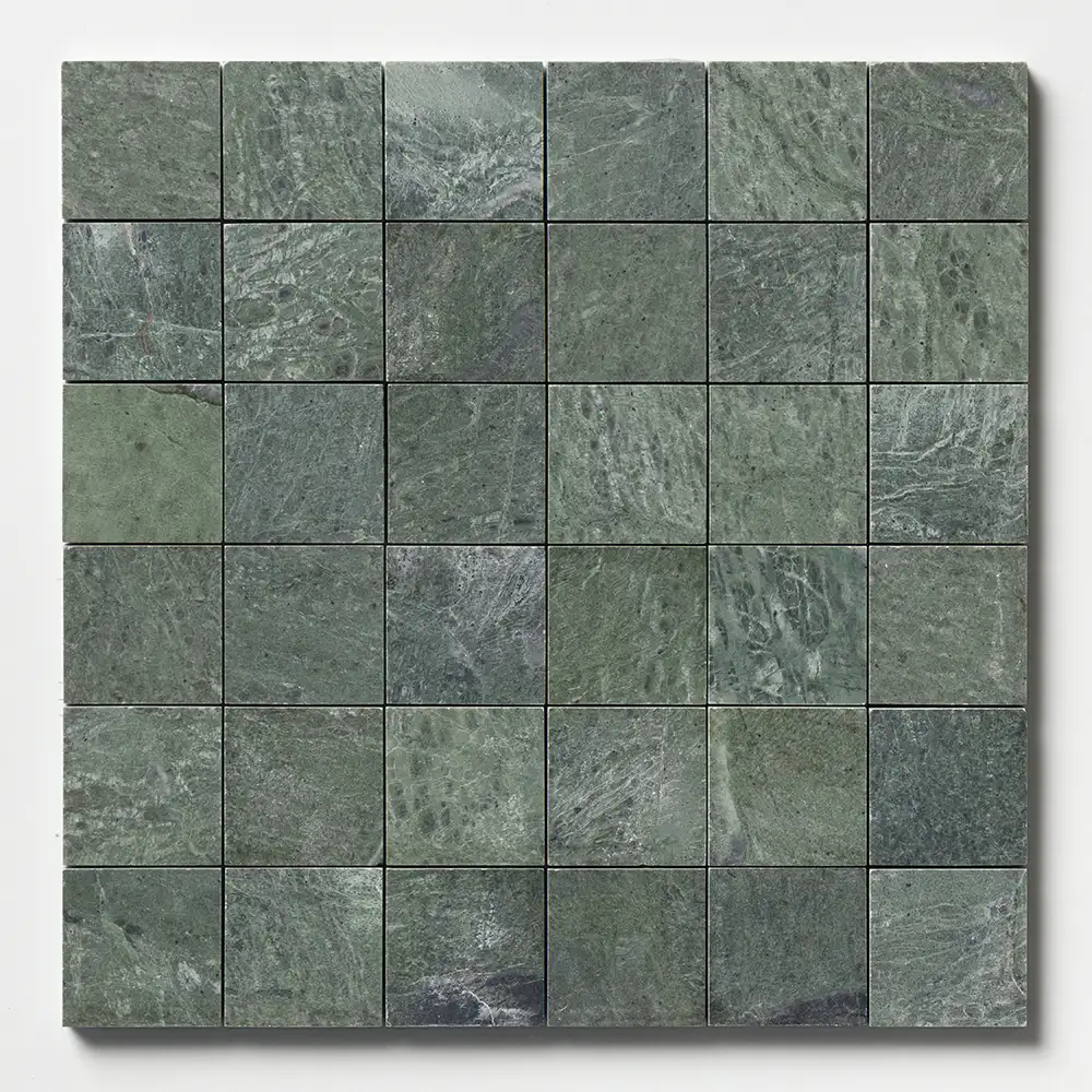 Verde Tia Honed Marble 2X2 Square Mosaic 12X12 Verde Tia Honed - Image 2