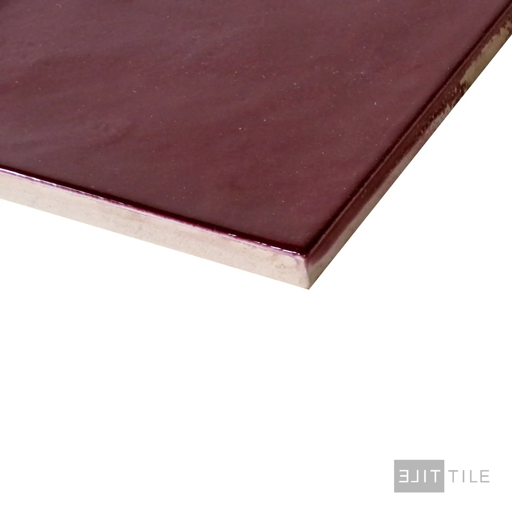 Village Ceramic Field Tile 5X5 Aubergine Glossy - Image 4