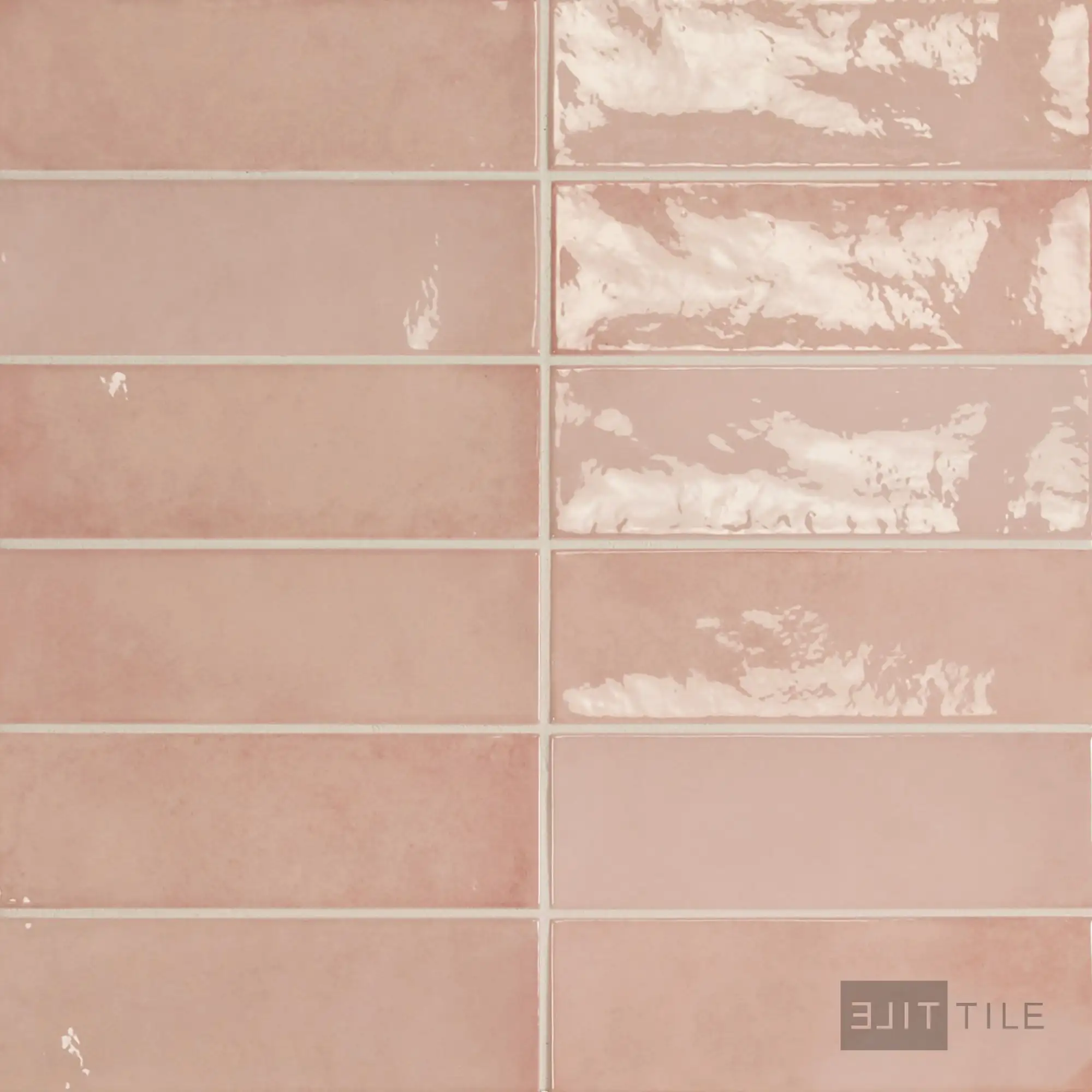Village Ceramic Field Tile 2.5X8 Rose Gold Glossy