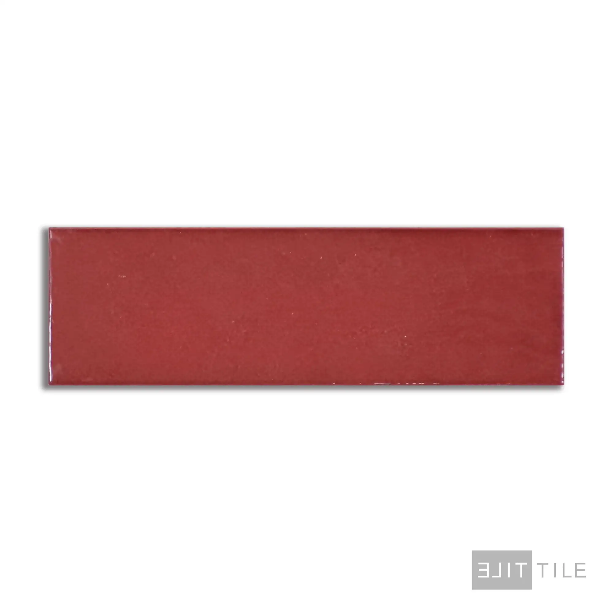 Village Ceramic Field Tile 2.5X8 Volcanic Red Glossy - Image 3