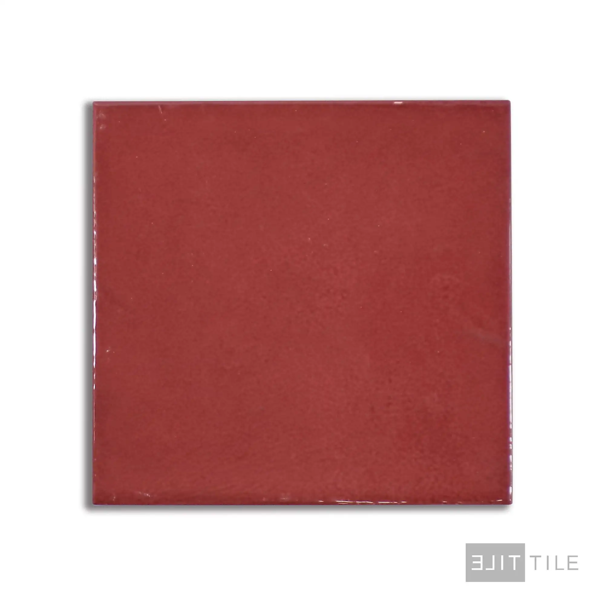 Village Ceramic Field Tile 5X5 Volcanic Red Glossy - Image 3