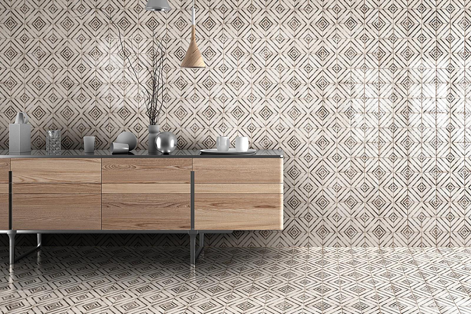 Vivace Glazed Porcelain Pressed Decorative Tile 4X4 Motif Rice Gloss - Image 2