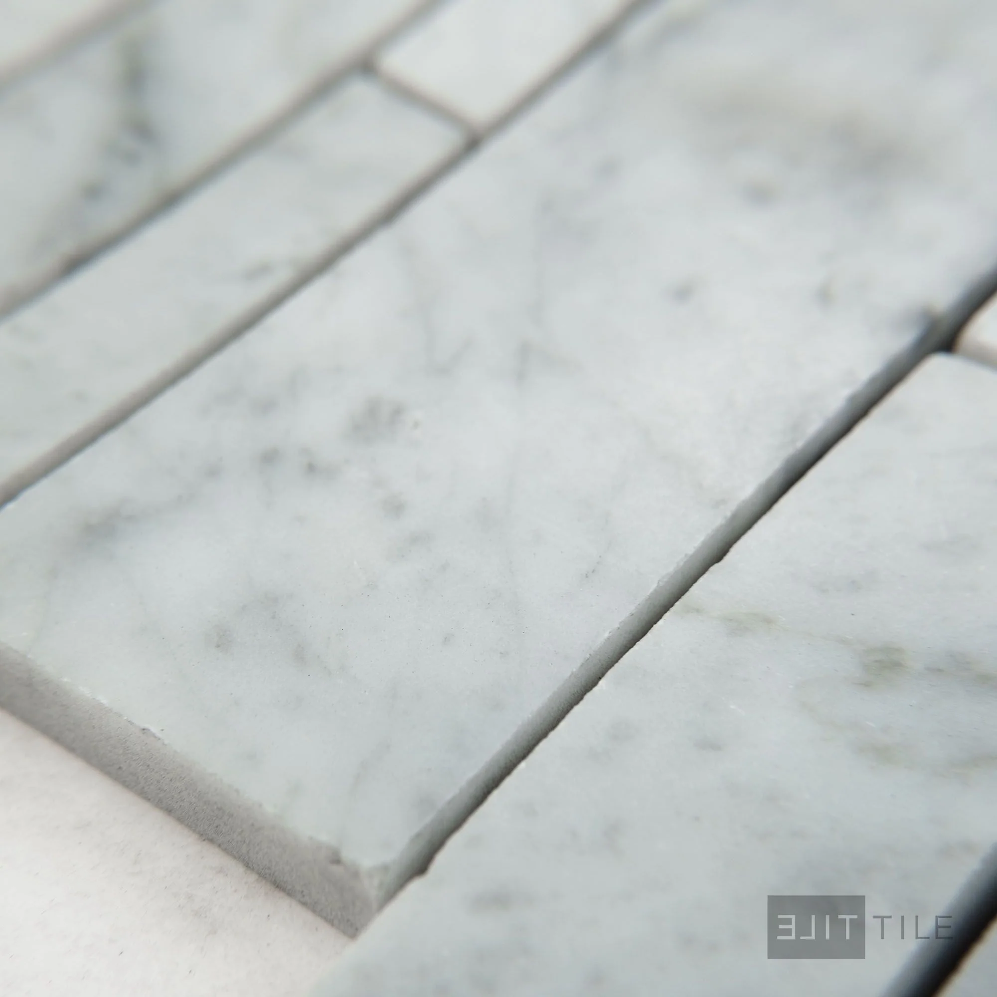 White Carrara Marble Linear Honed Mosaic - Image 3