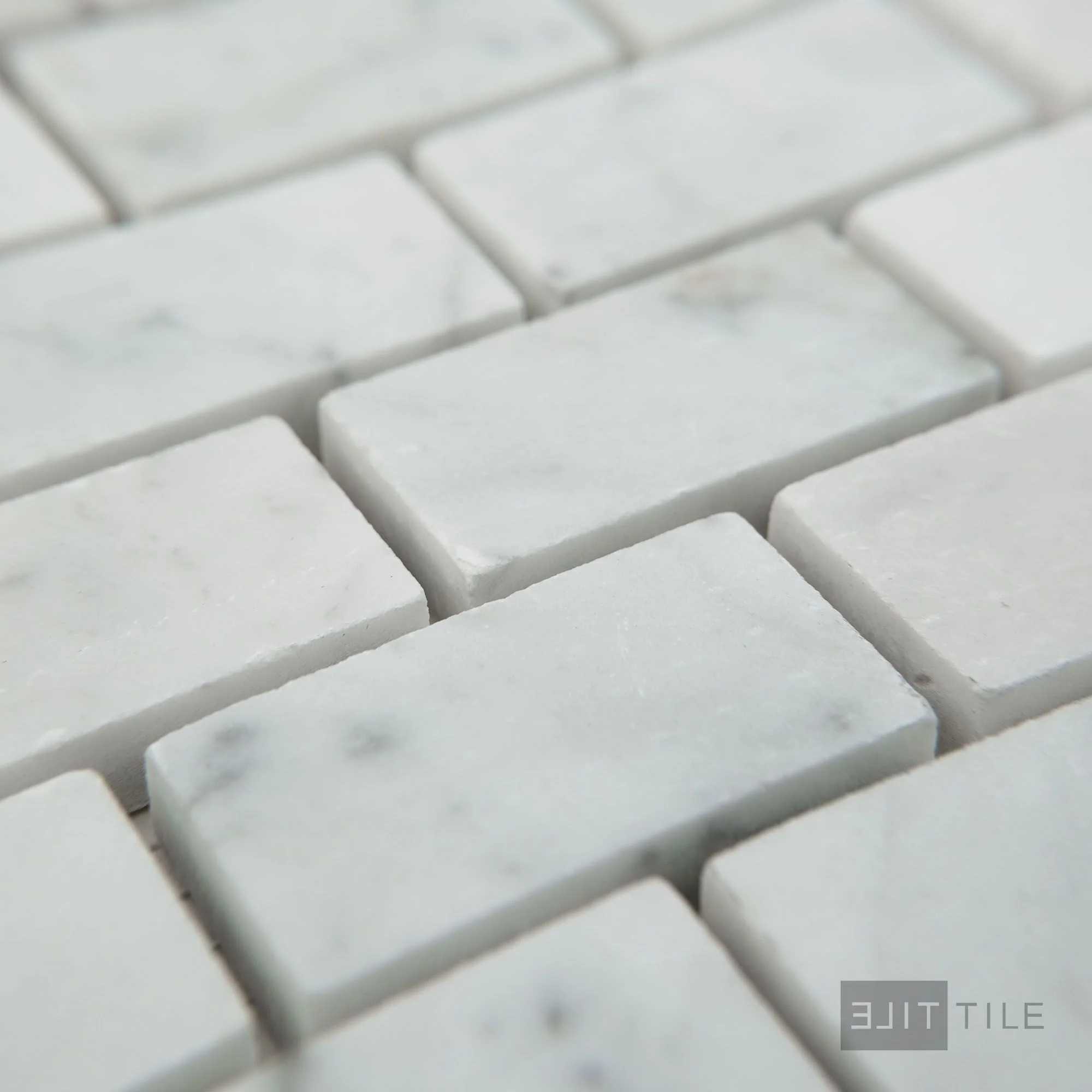White Carrara Marble 1X2 Brick Honed Mosaic - Image 3