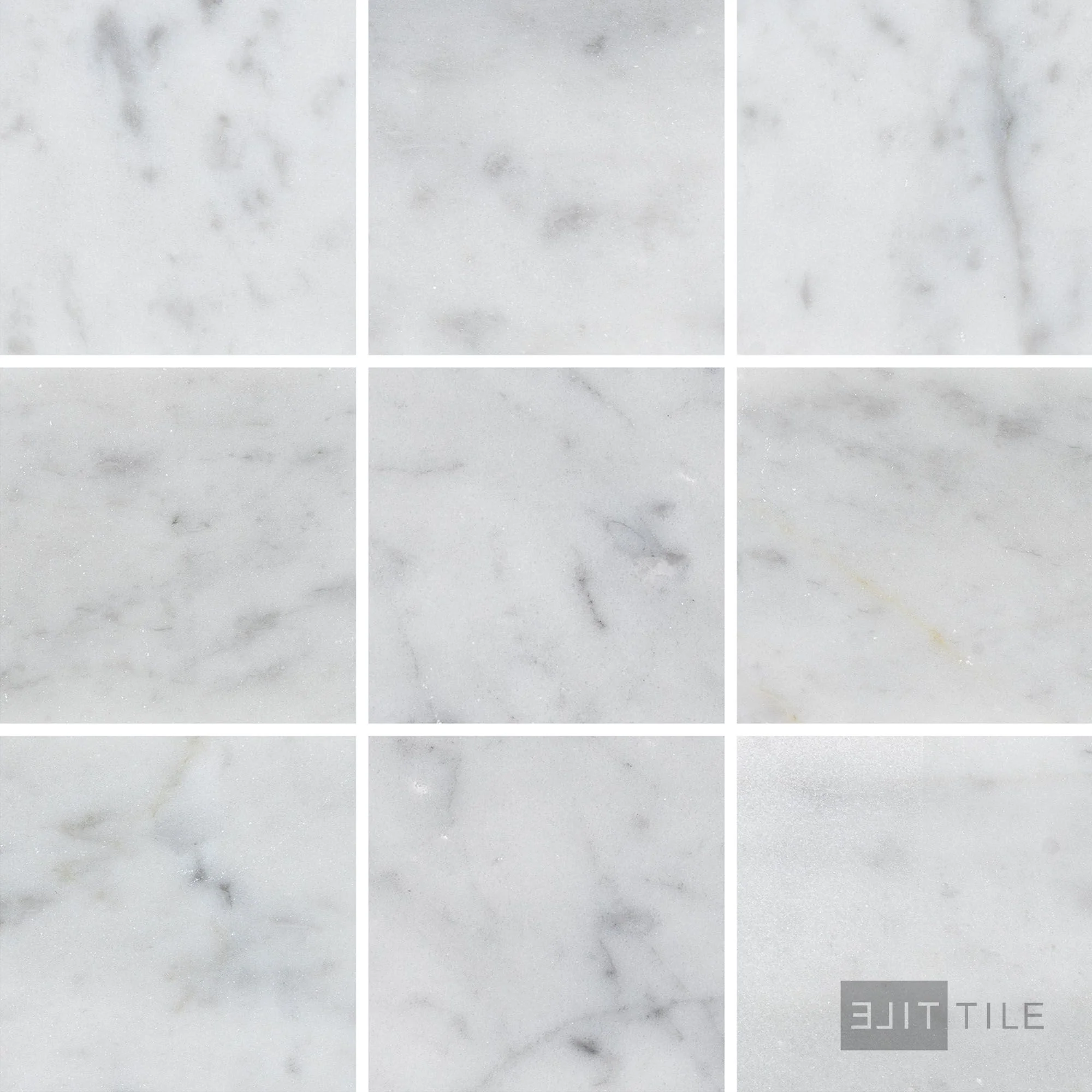 White Carrara Marble 4X4 Honed