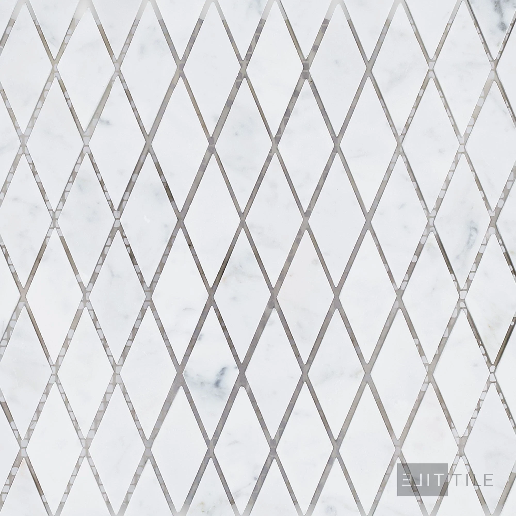White Carrara Marble Rhomboid Honed Mosaic