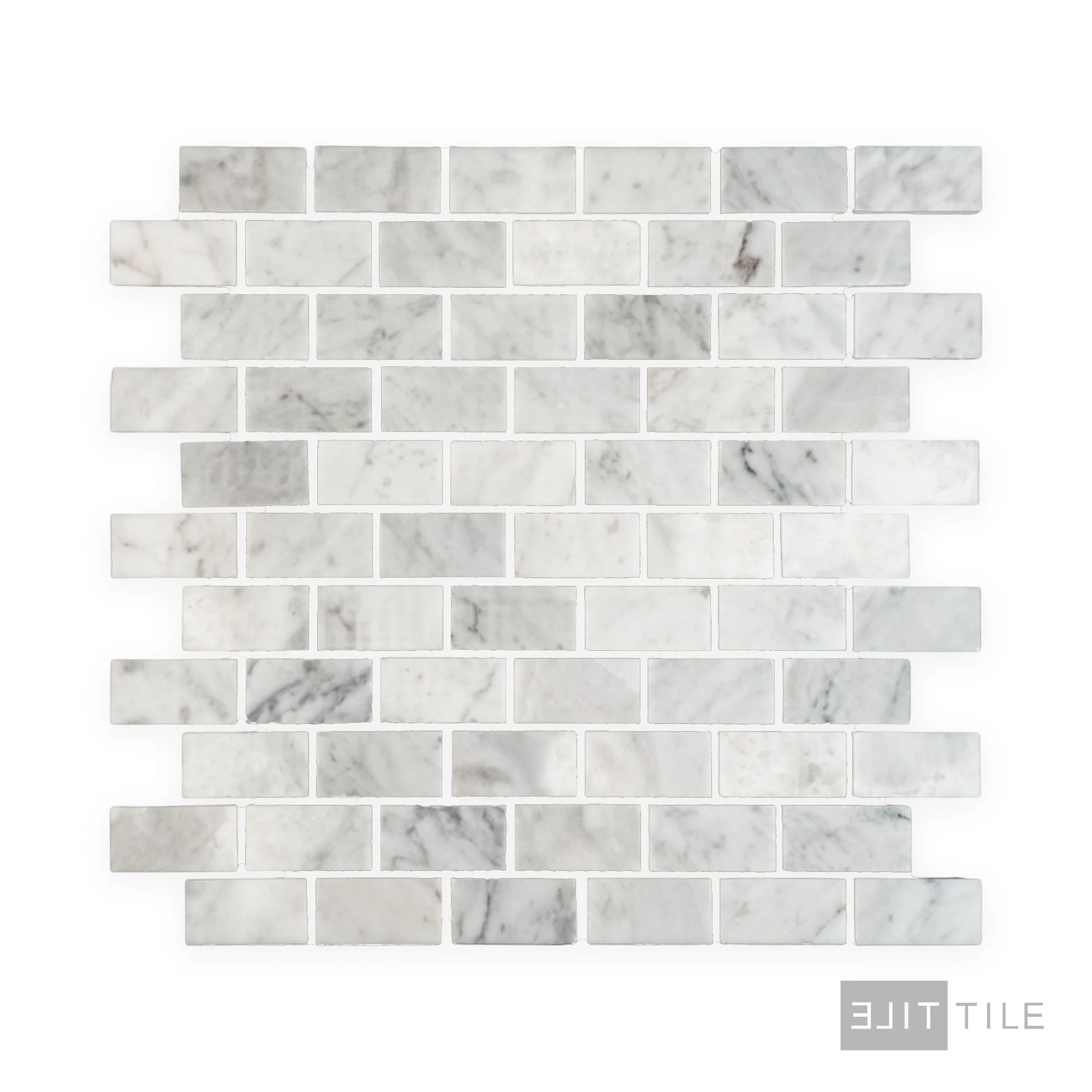White Carrara Marble 1X2 Brick Polished Mosaic - Image 2