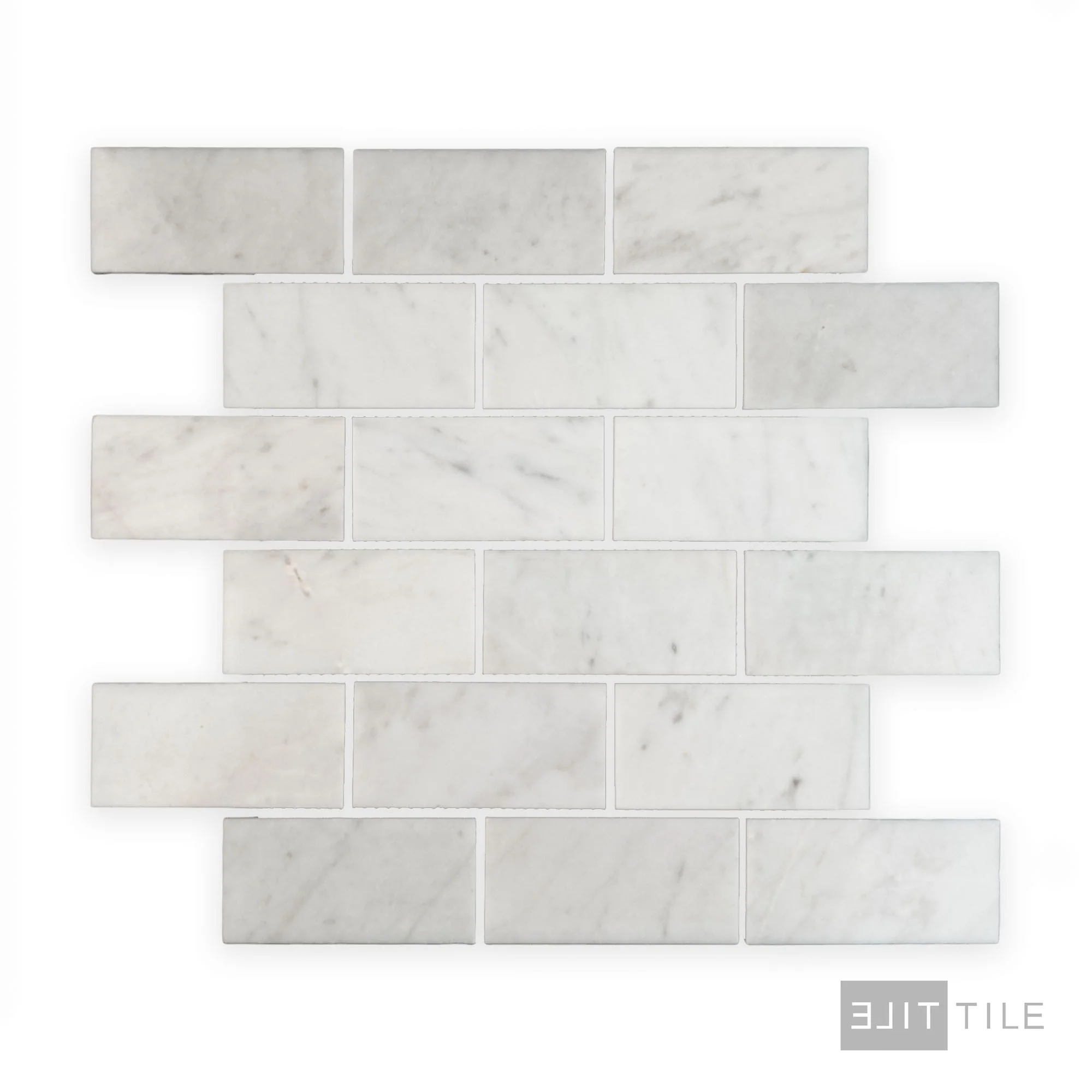 White Carrara Marble 2X4 Brick Polished Mosaic - Image 2