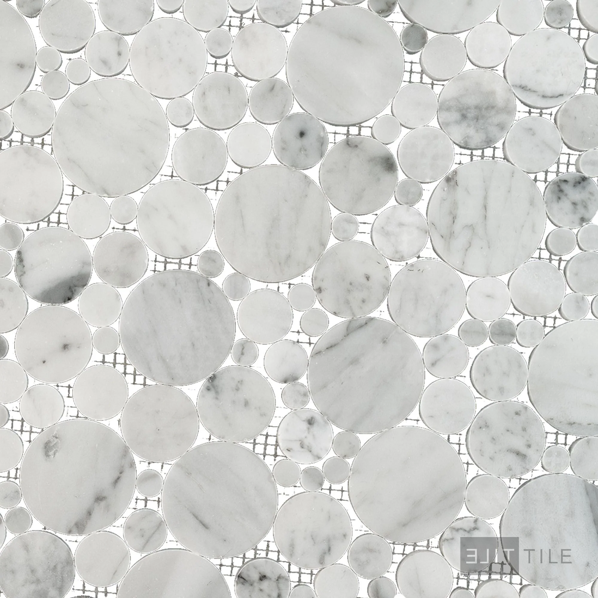 White Carrara Marble Bubble Polished Mosaic